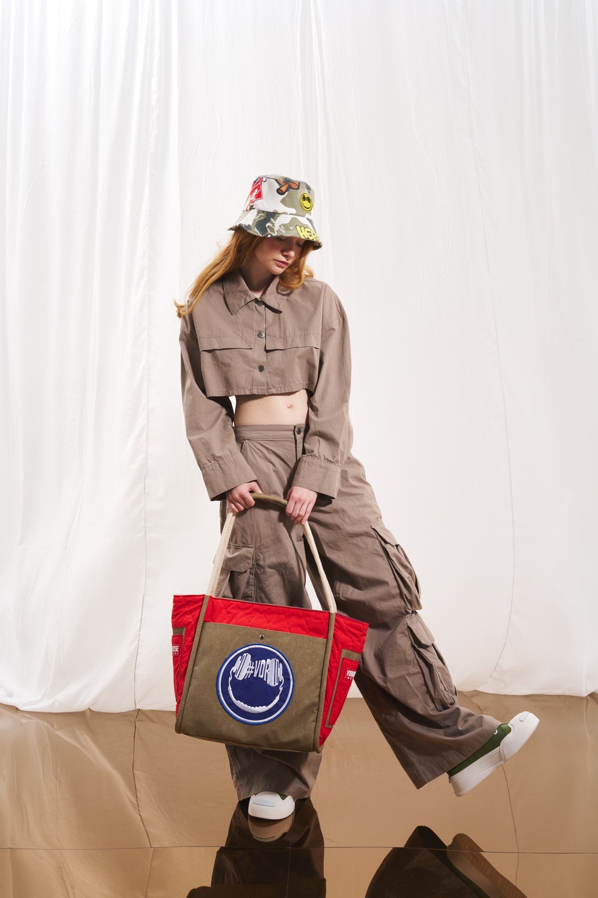 Kahverengi Mercan Maksi Tote Çanta Barbara