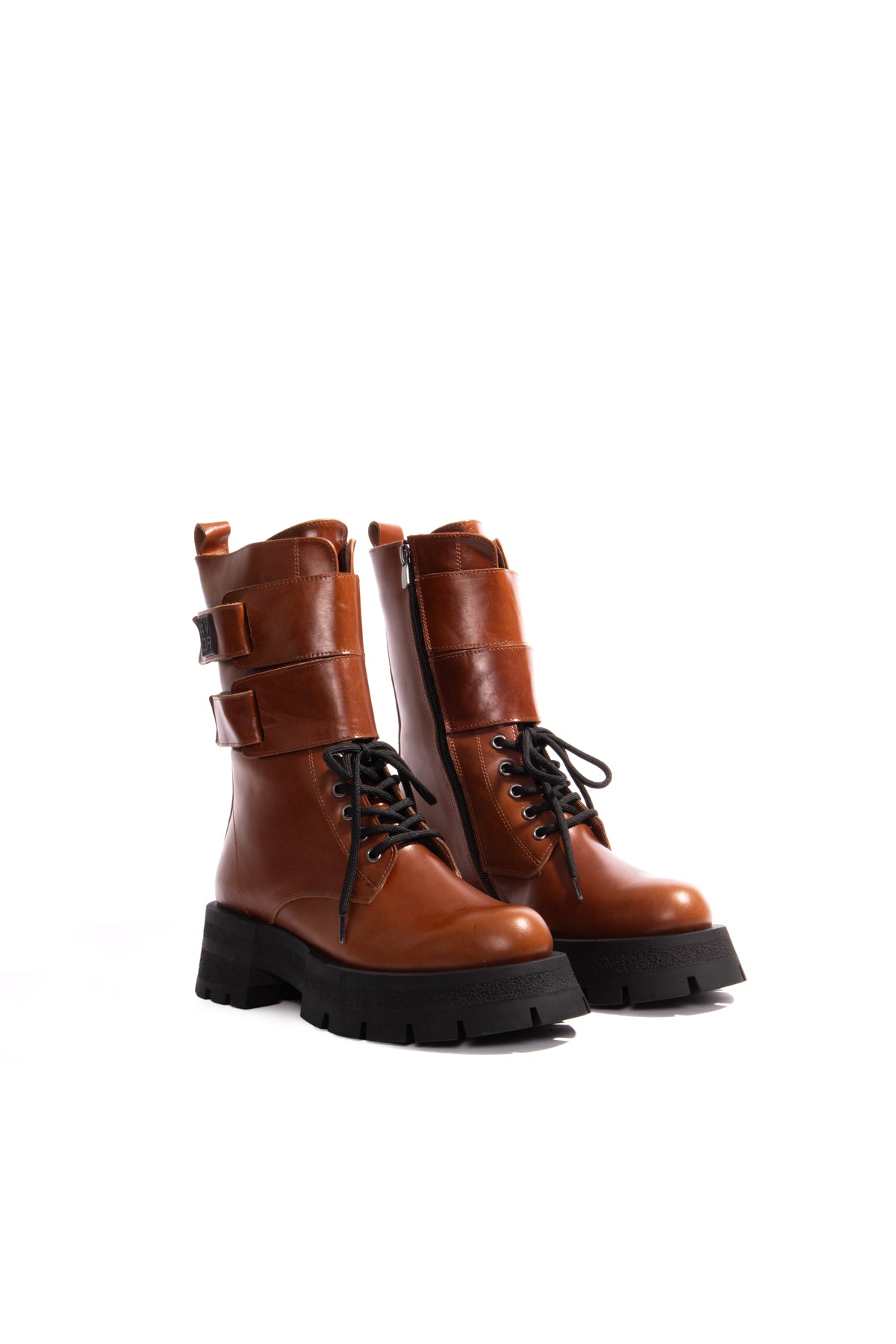 Kahverengi Kalin Tabanli Deri Bot Boota