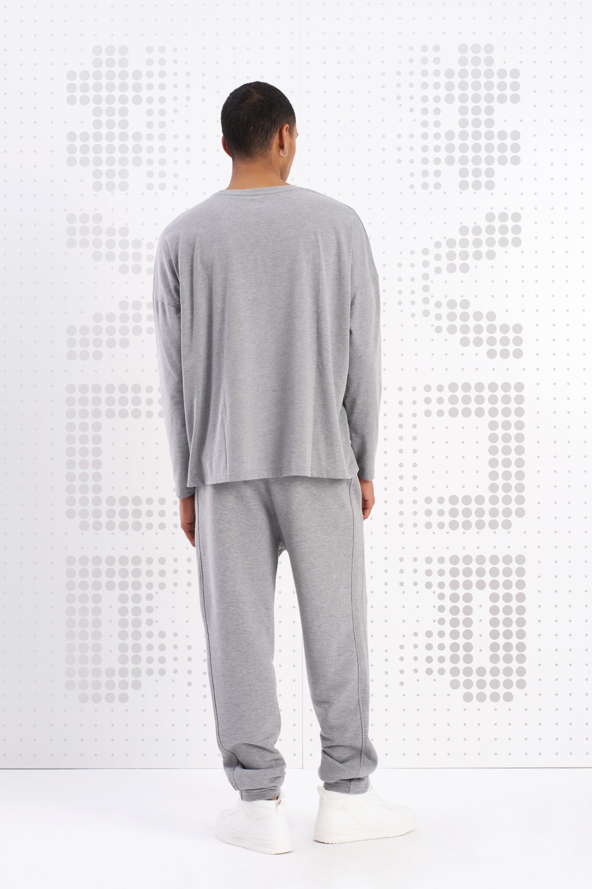 Gri Melanj Uzun T-shirt Mask