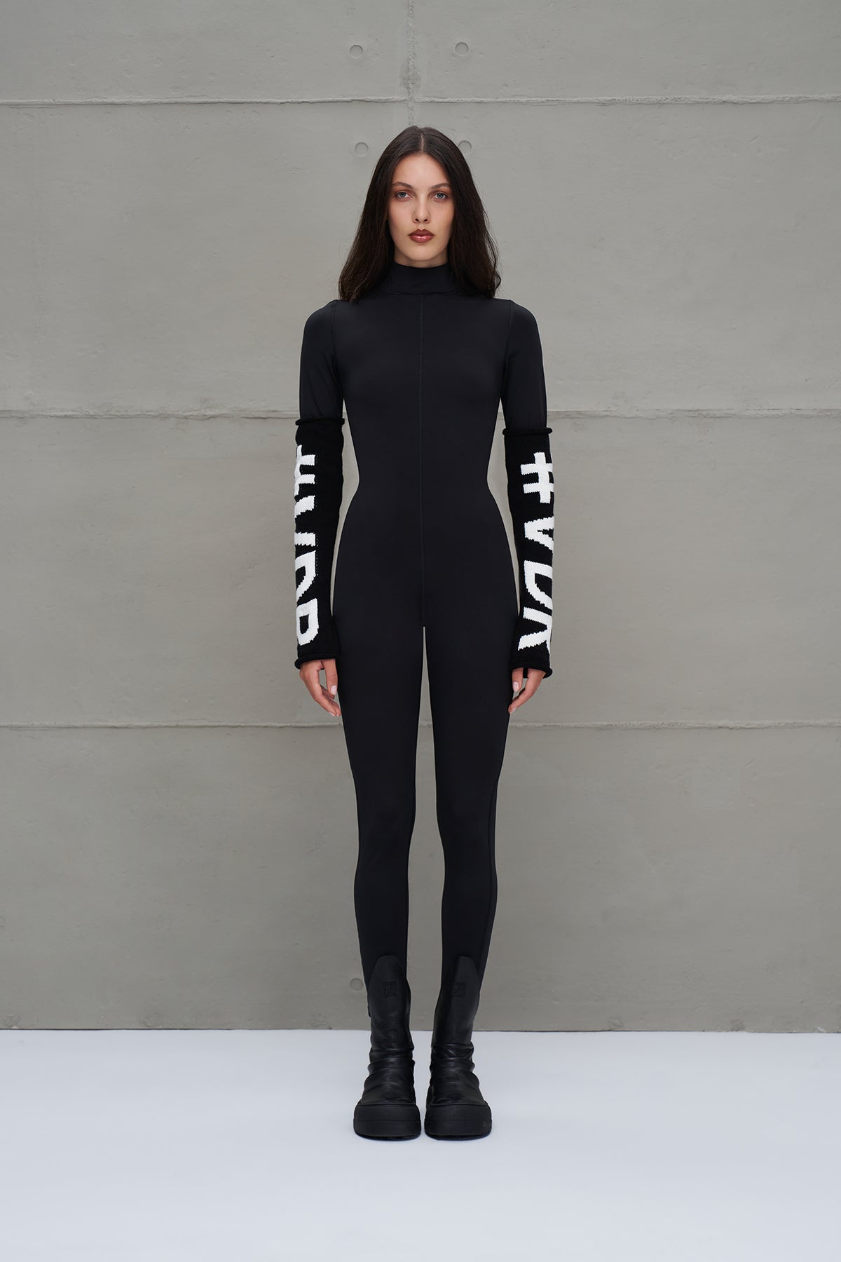 Siyah Kat Detayli Tabanli Deri Bot Pei