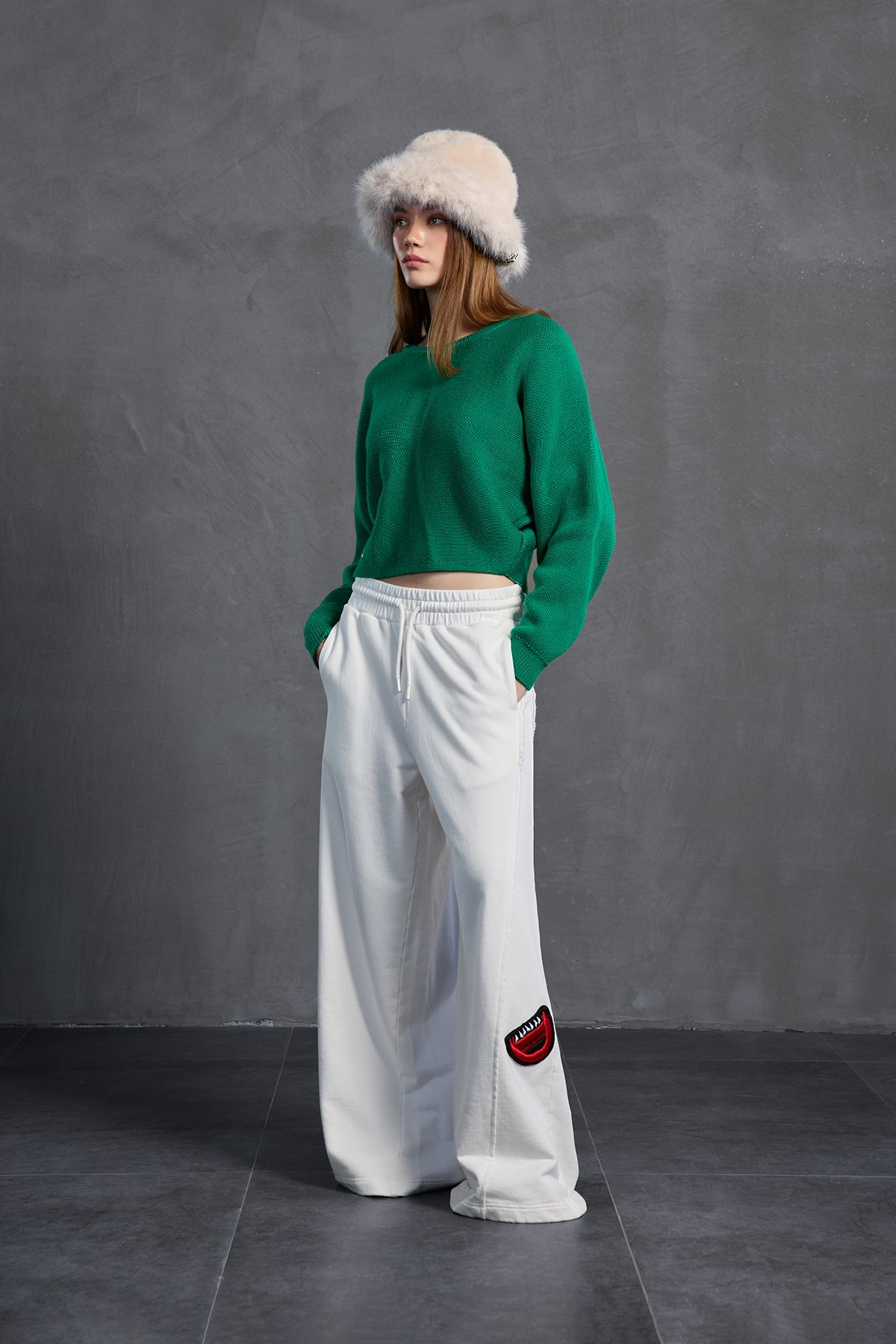 Bej Kürk Görünümlü Bucket Sapka Peter