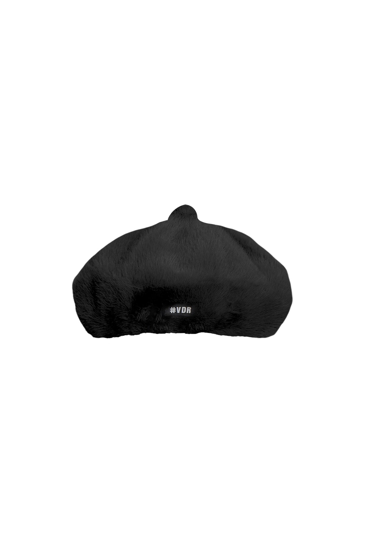 Siyah Kürk Görünümlü Beret Sapka Pof