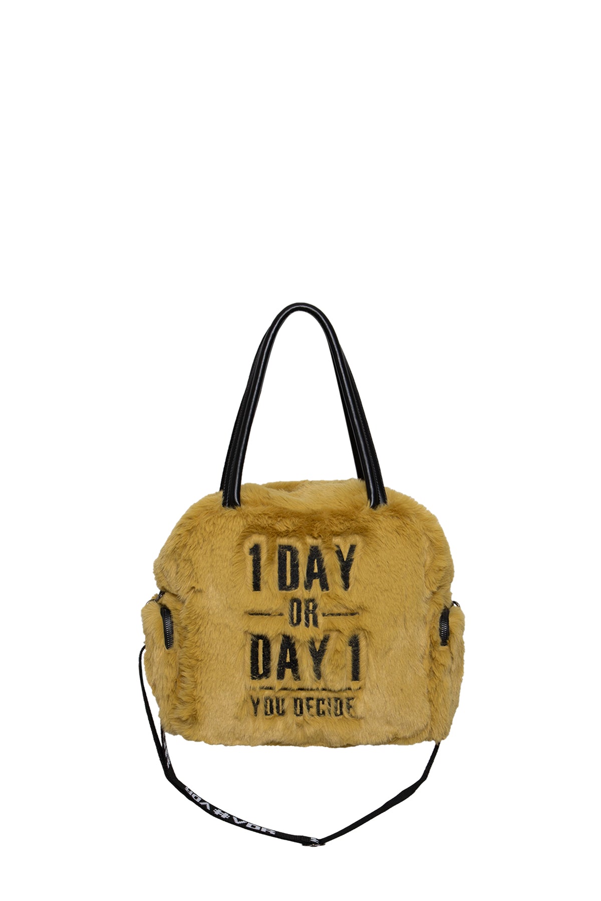 Hardal Kürk Görünümlü Omuz Tote Çanta Porto20