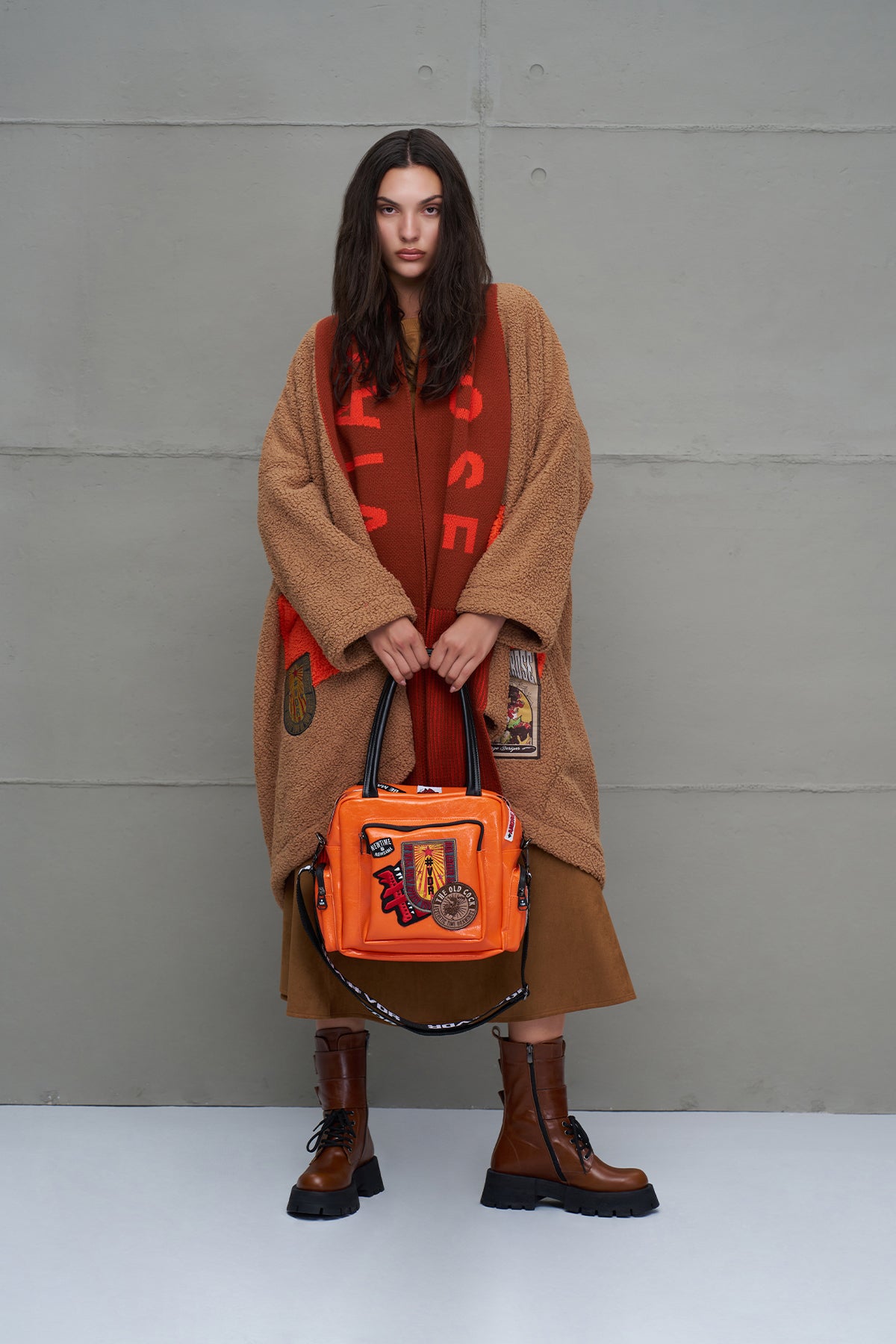 Turuncu Deri Görünümlü Çanta Porto21