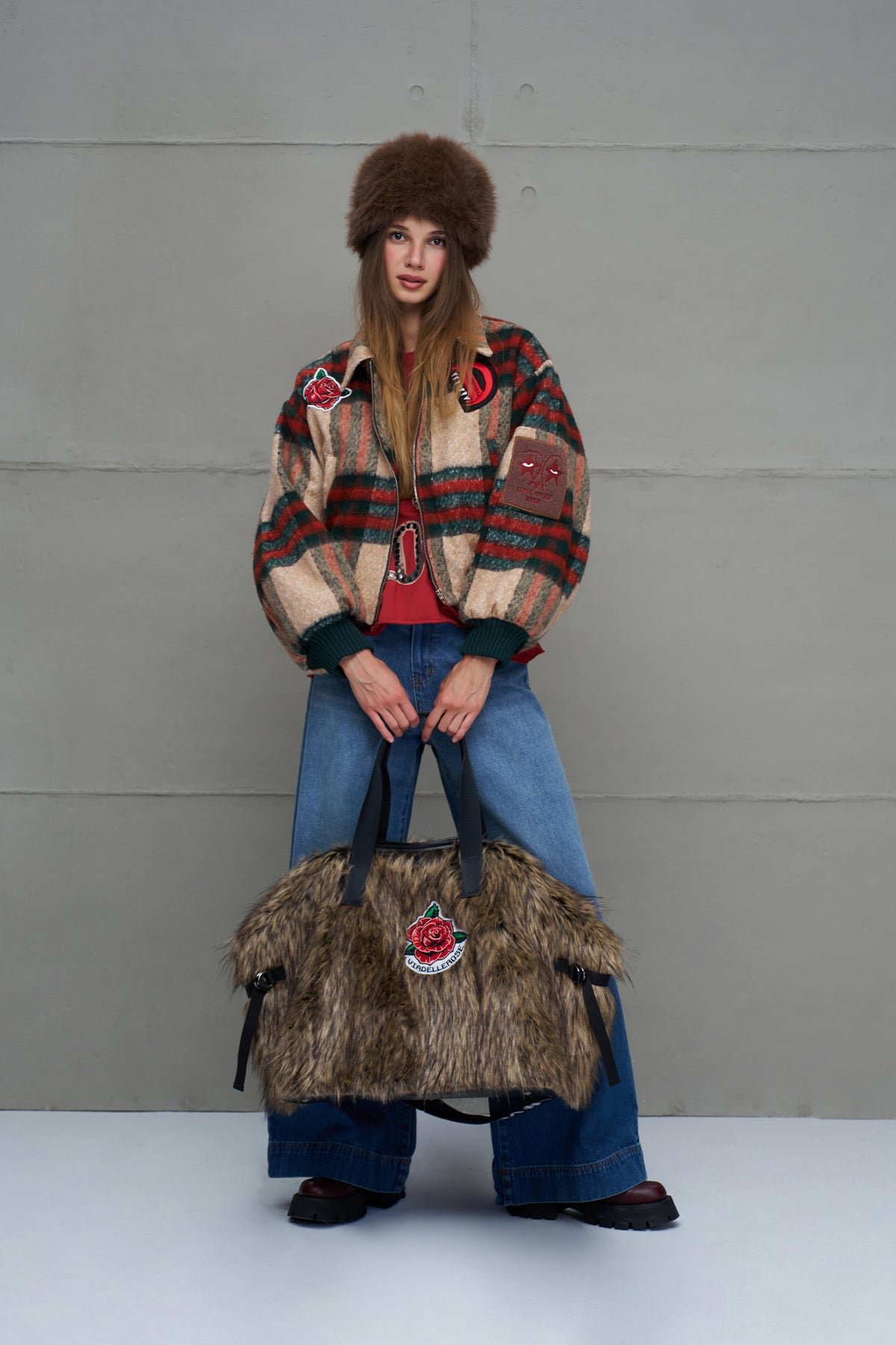 Vizon Kürk Görünümlü Çanta Rambo2