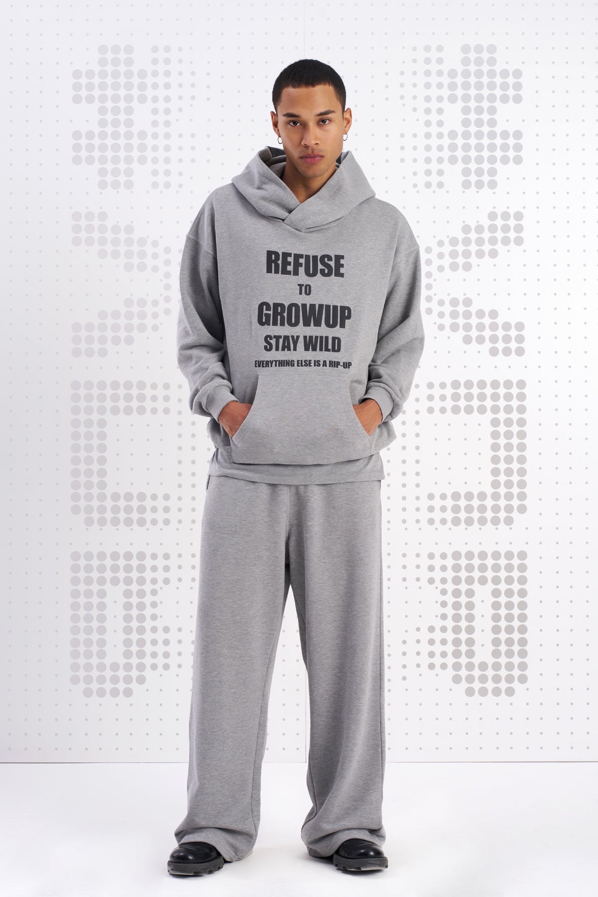 Gri Melanj Sweatshirt Suita