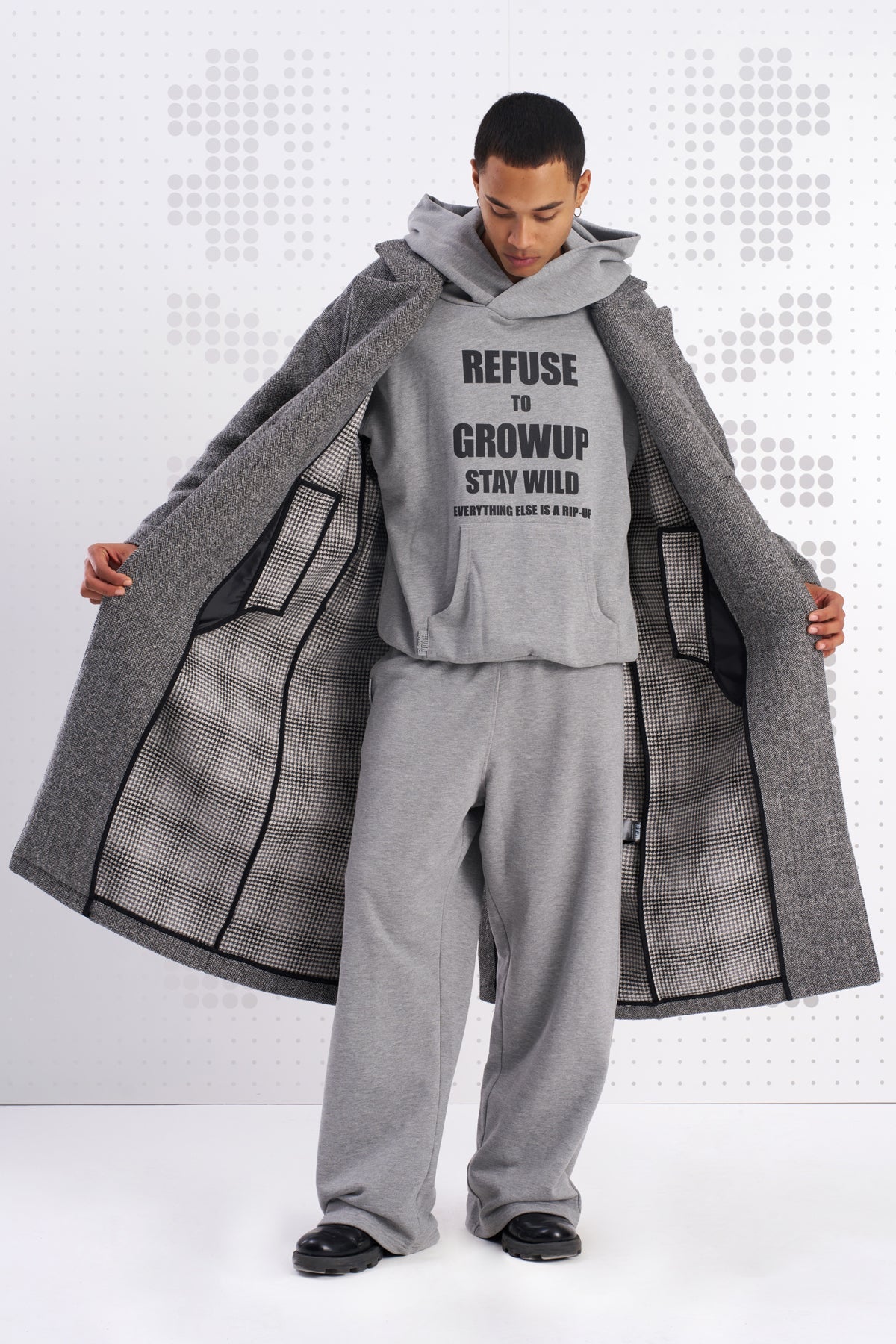 Gri Melanj Sweatshirt Suita