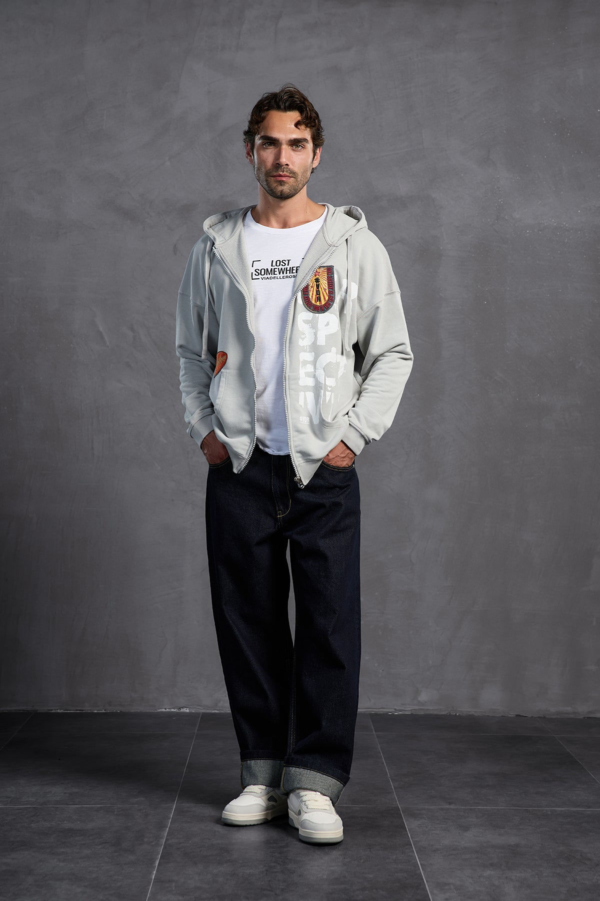 Gri Armalı Kapüşonlu  Sweatshirt 10000