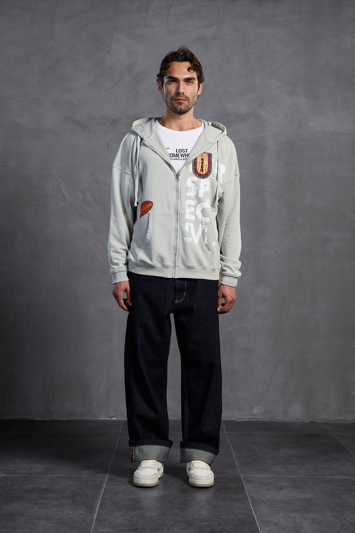 Gri Armalı Kapüşonlu  Sweatshirt 10000