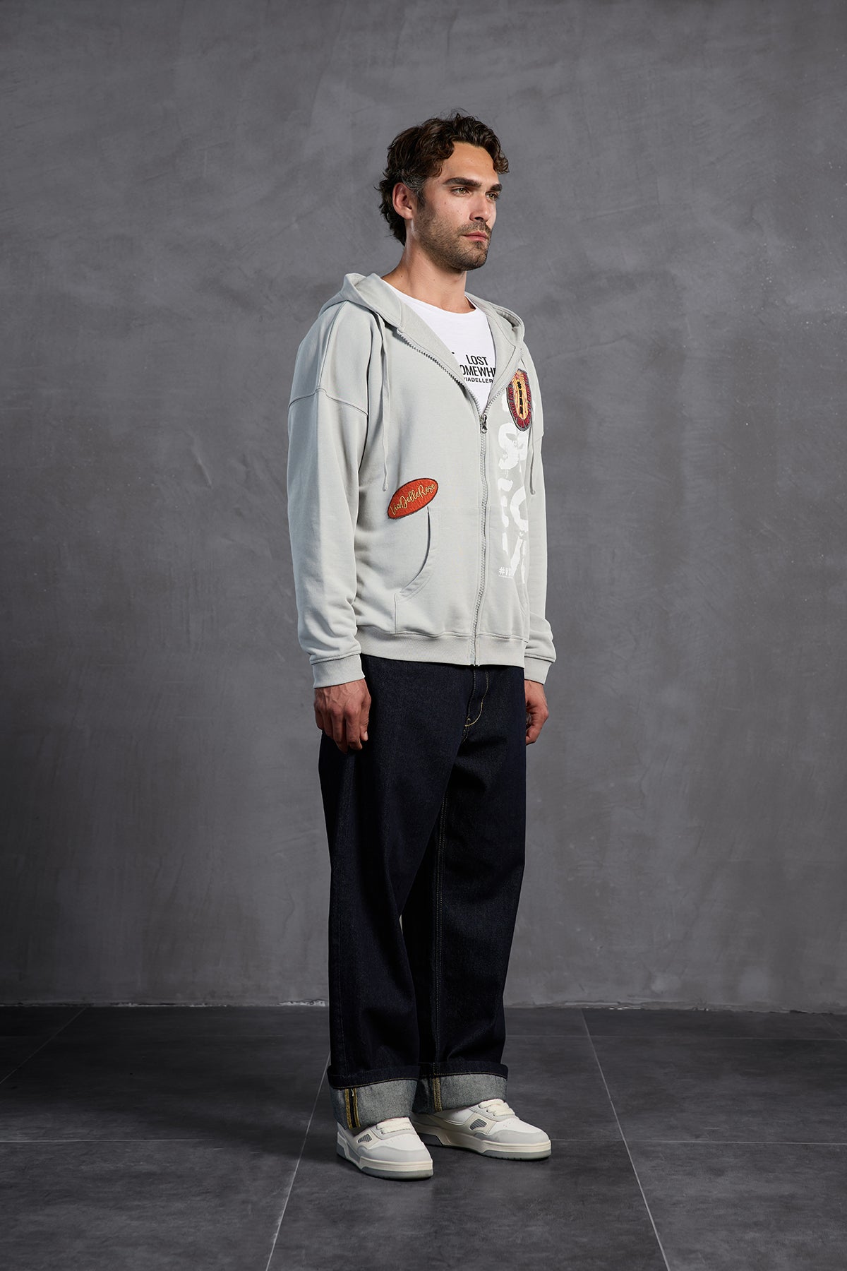 Gri Armalı Kapüşonlu  Sweatshirt 10000