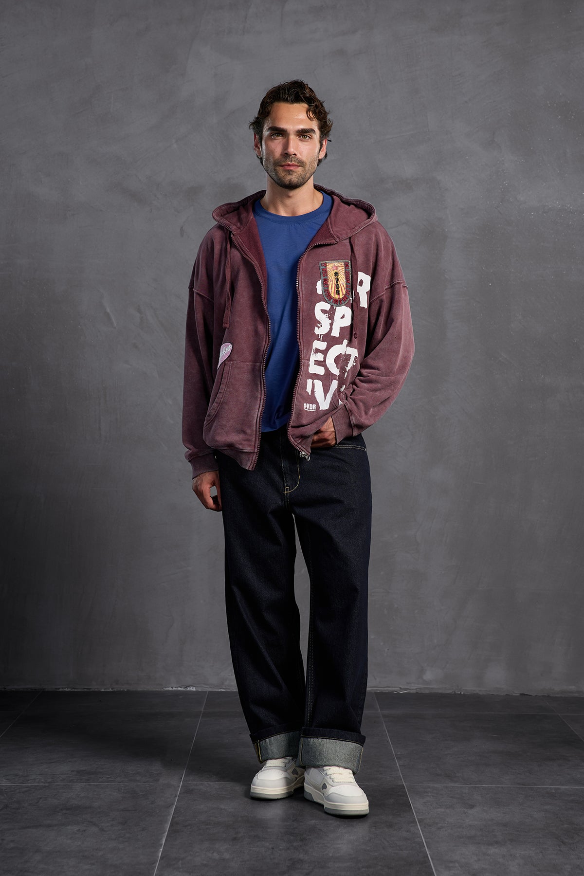 Bordo Armalı Kapüşonlu  Sweatshirt 10000