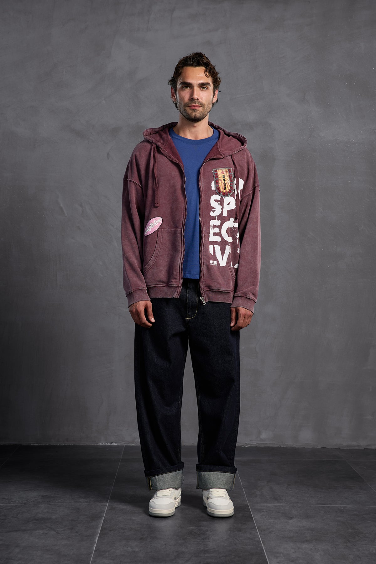 Bordo Armalı Kapüşonlu  Sweatshirt 10000