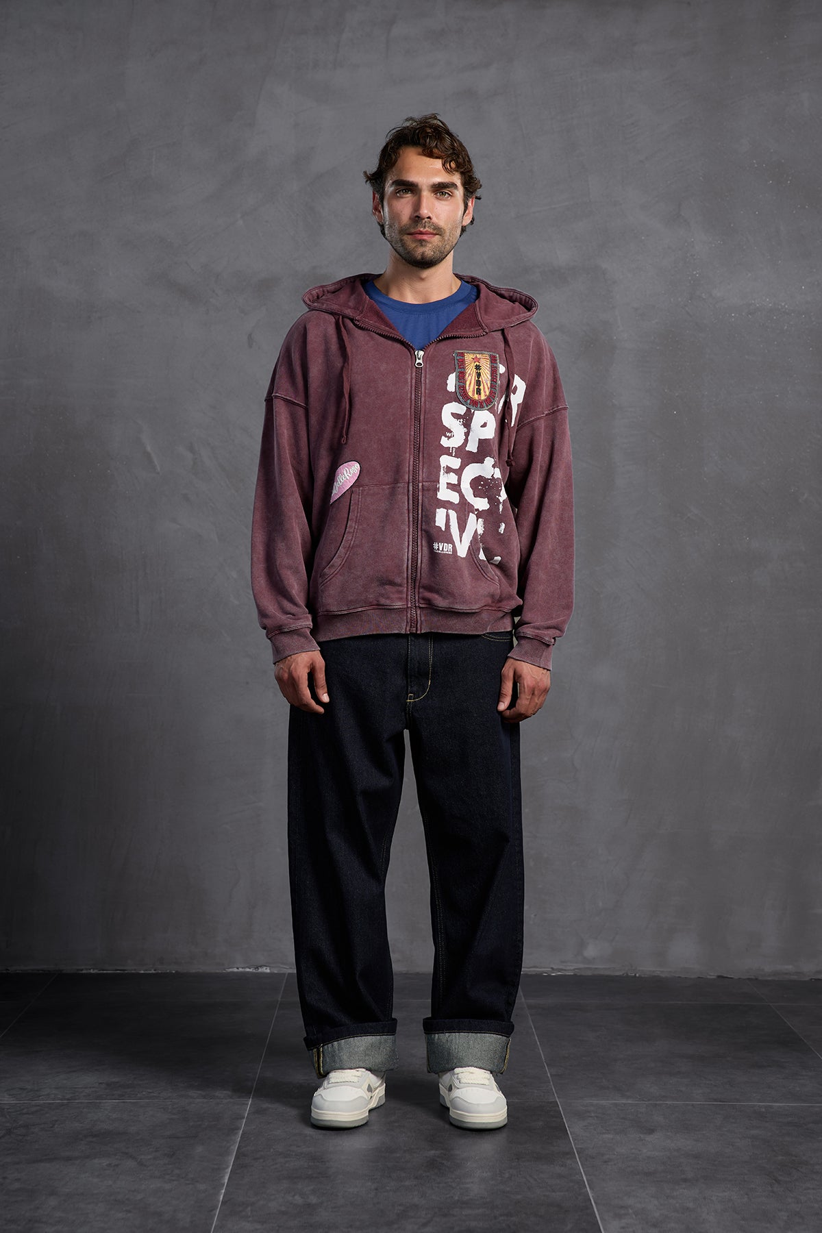 Bordo Armalı Kapüşonlu  Sweatshirt 10000