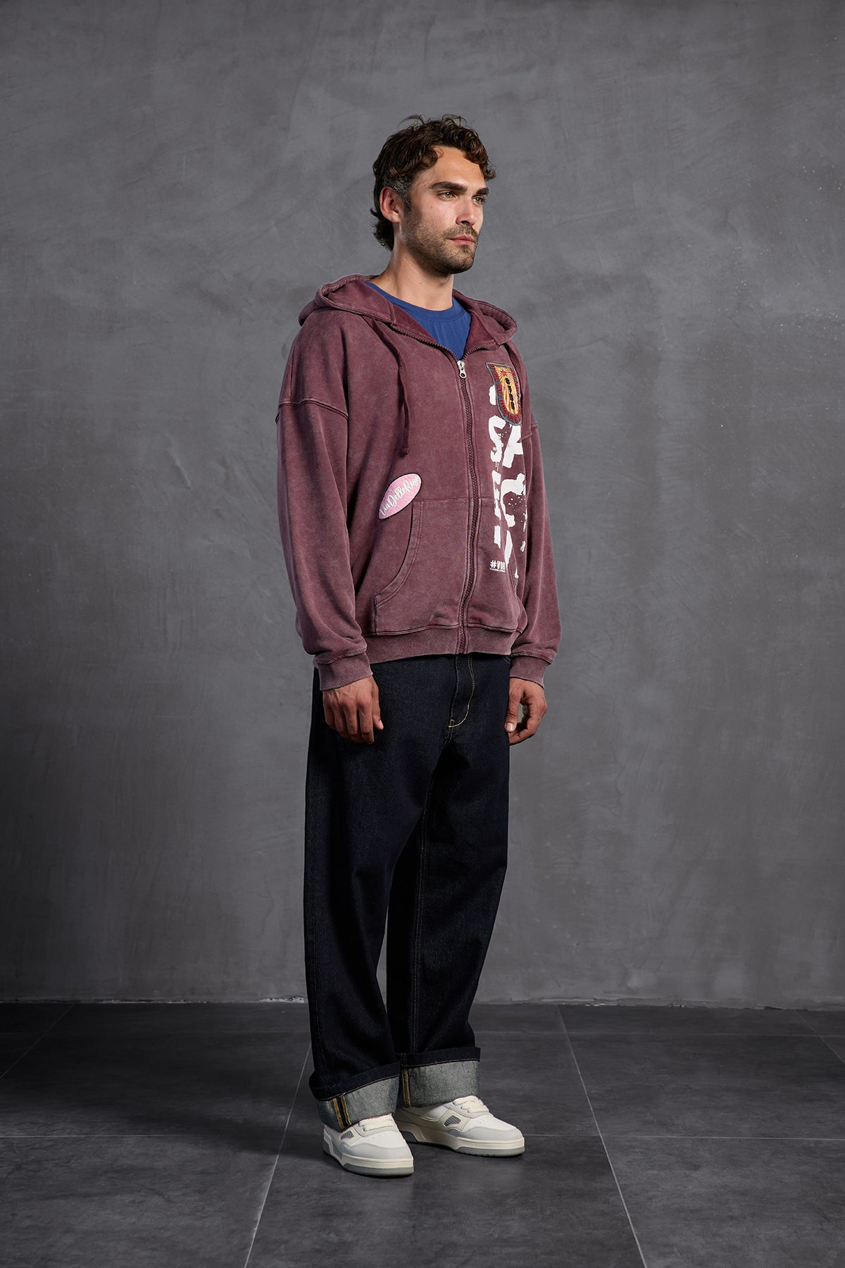 Bordo Armalı Kapüşonlu  Sweatshirt 10000