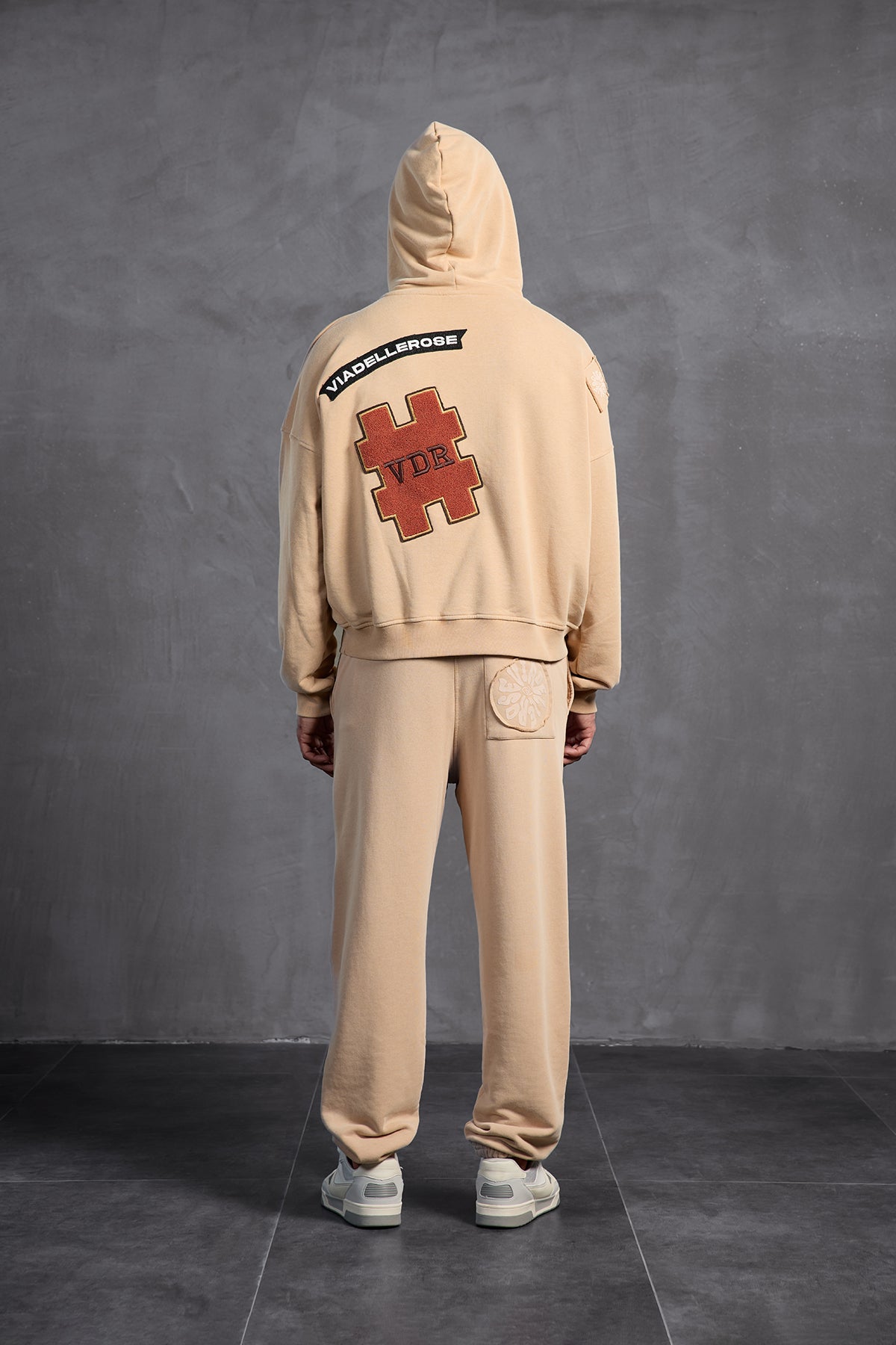 Bej Armalı Kapüşonlu  Sweatshirt 10002