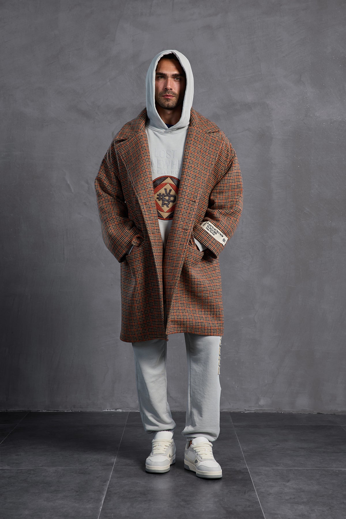 Gri Armalı Kapüşonlu  Sweatshirt 10002