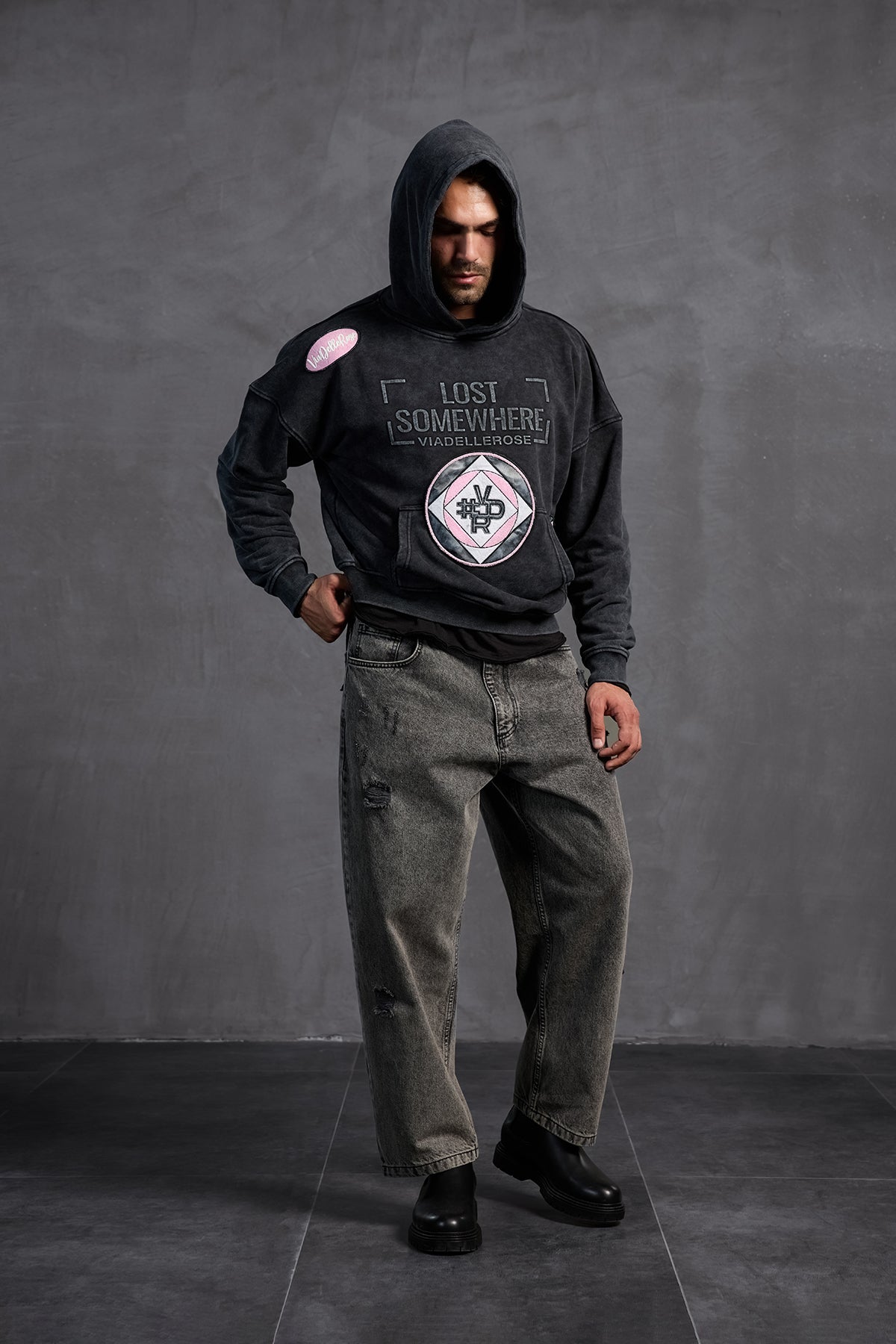 Siyah Armalı Kapüşonlu  Sweatshirt 10002