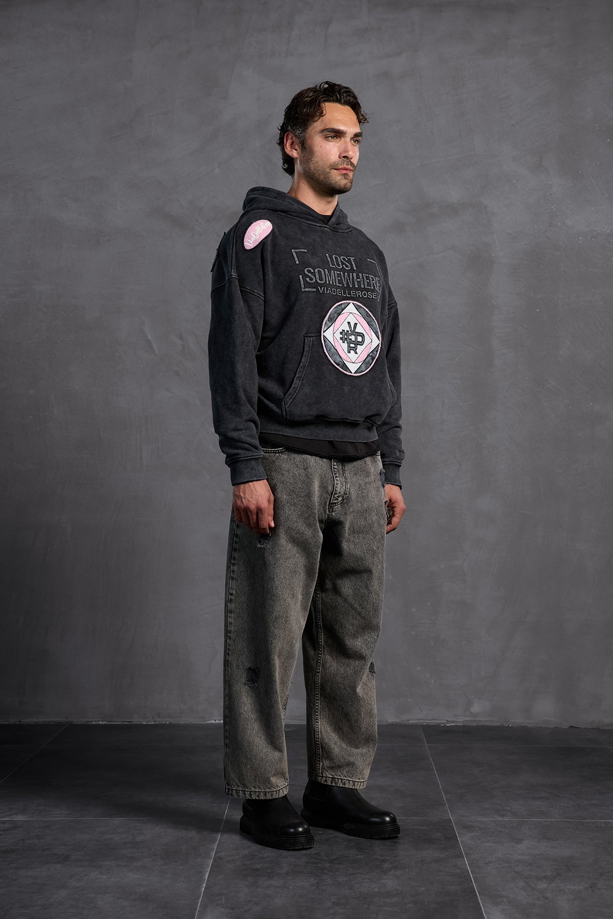 Siyah Armalı Kapüşonlu  Sweatshirt 10002