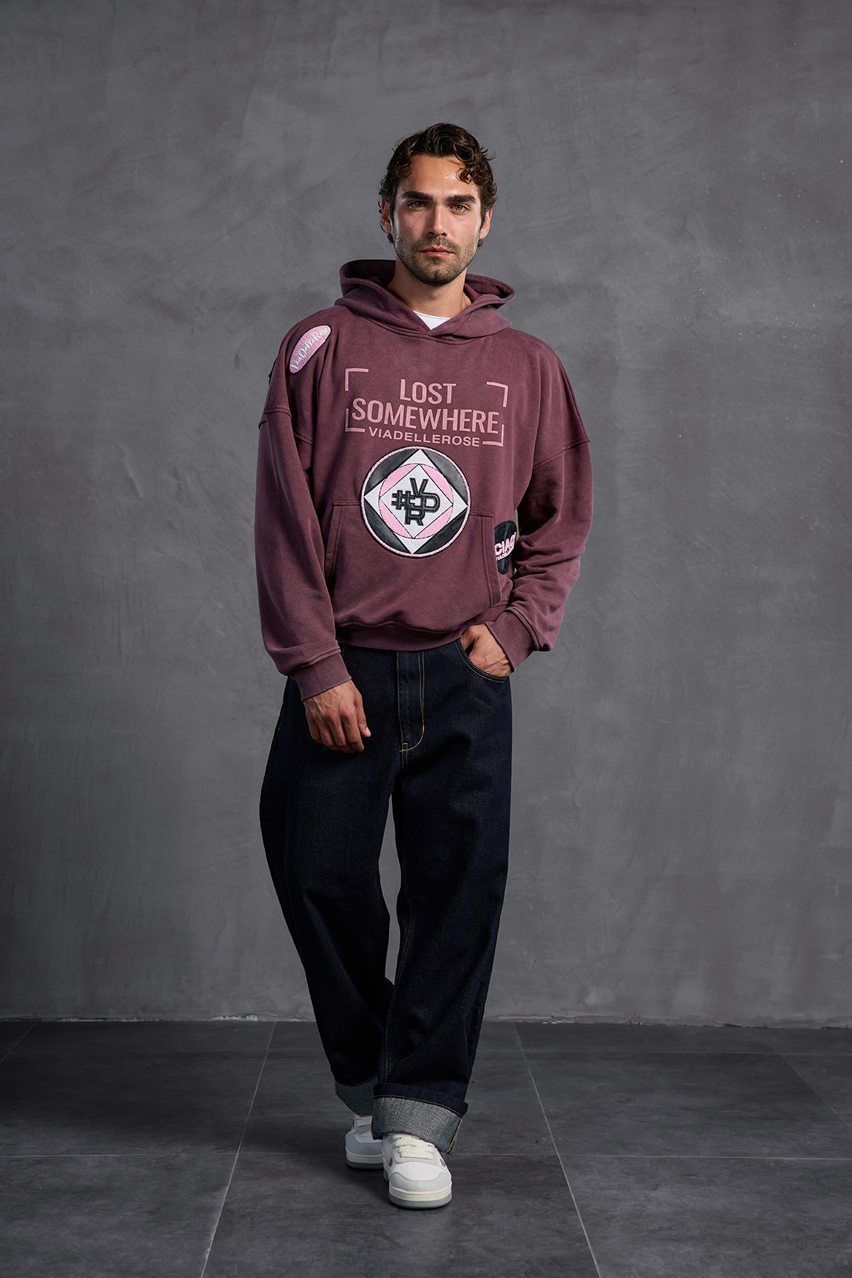 Bordo Armalı Kapüşonlu  Sweatshirt 10002