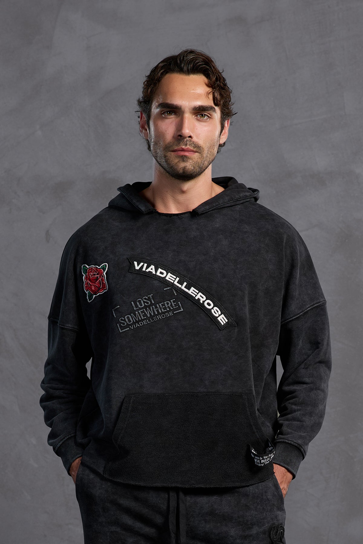 Siyah Armalı Kapüşonlu   Sweatshirt 10003