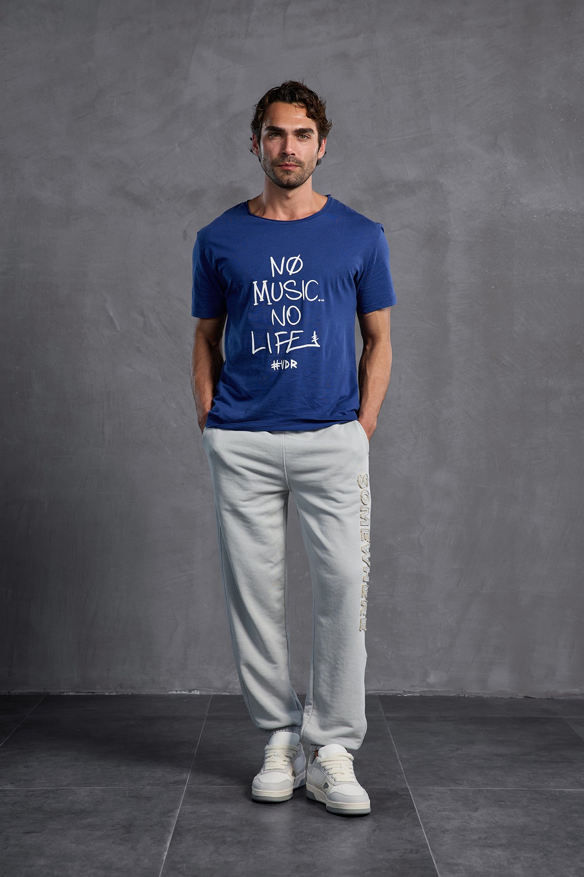 Mavi Bisiklet Yaka Baskılı  T-Shirt 10009