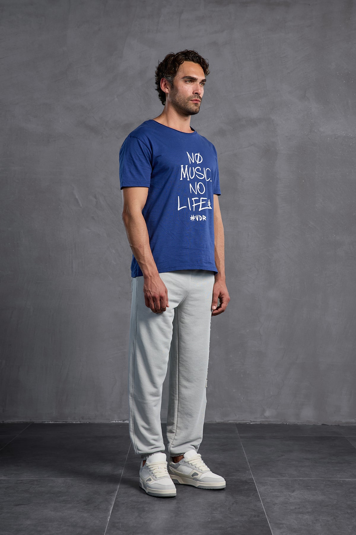 Mavi Bisiklet Yaka Baskılı  T-Shirt 10009