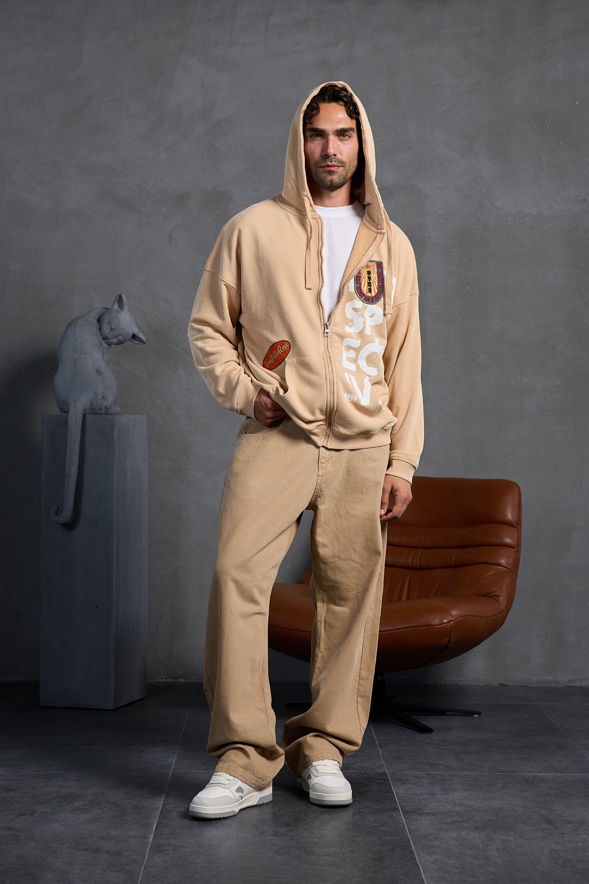 Bej Baggy Pantolon 10014