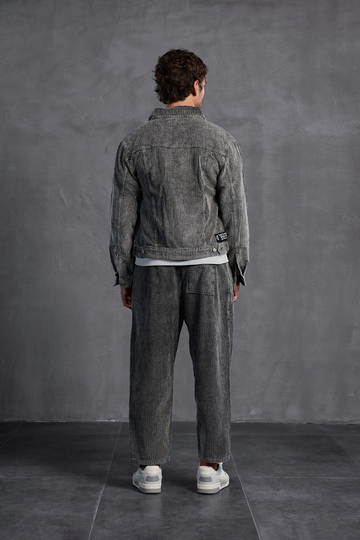 Antrasit Fitilli Kadife  Ceket 10019