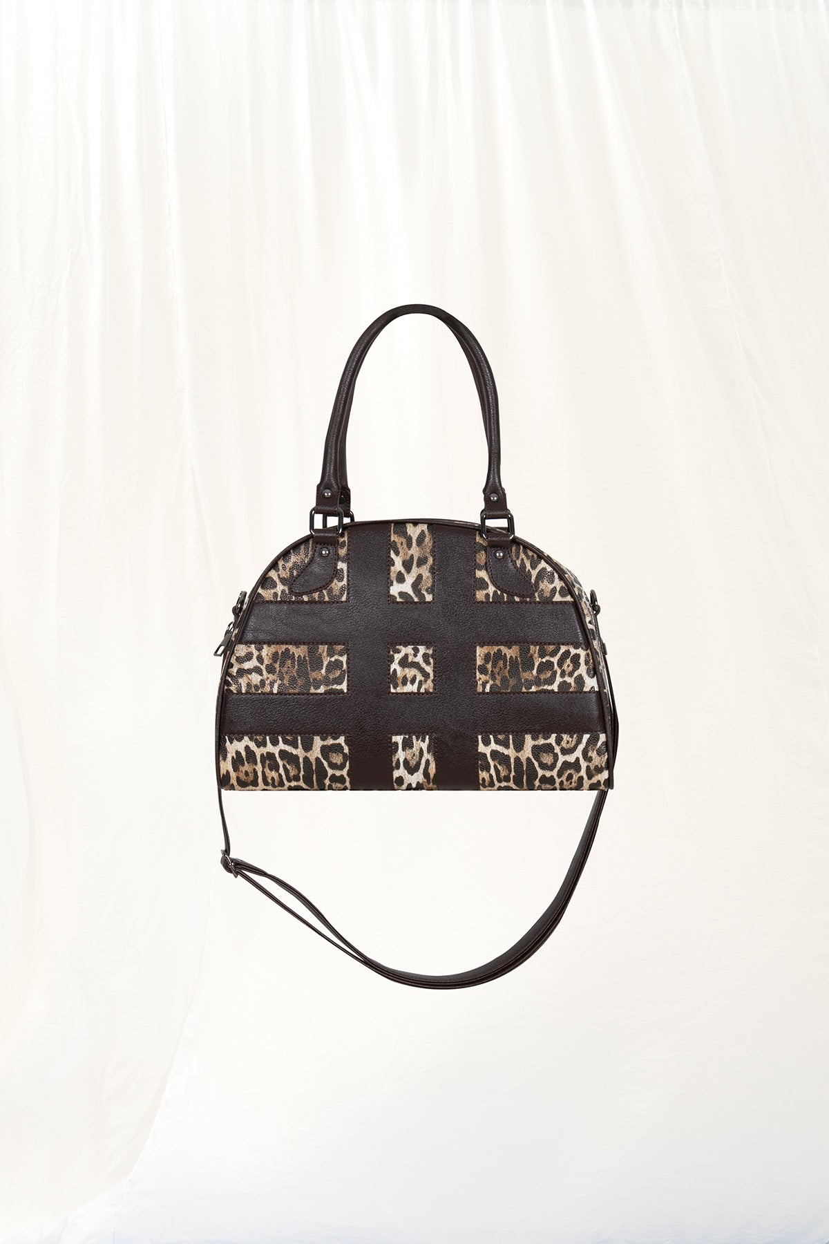 Leopar Deri Midi Tote Çanta Via2