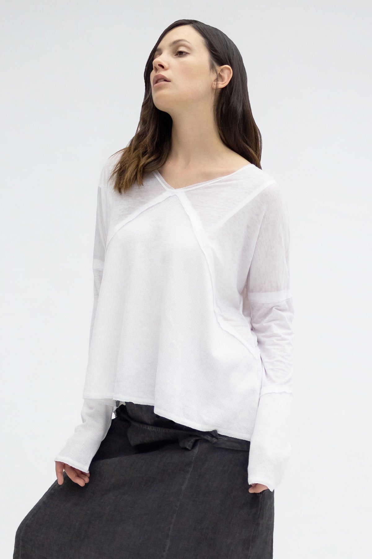 Beyaz Uzun T-shirt 3168