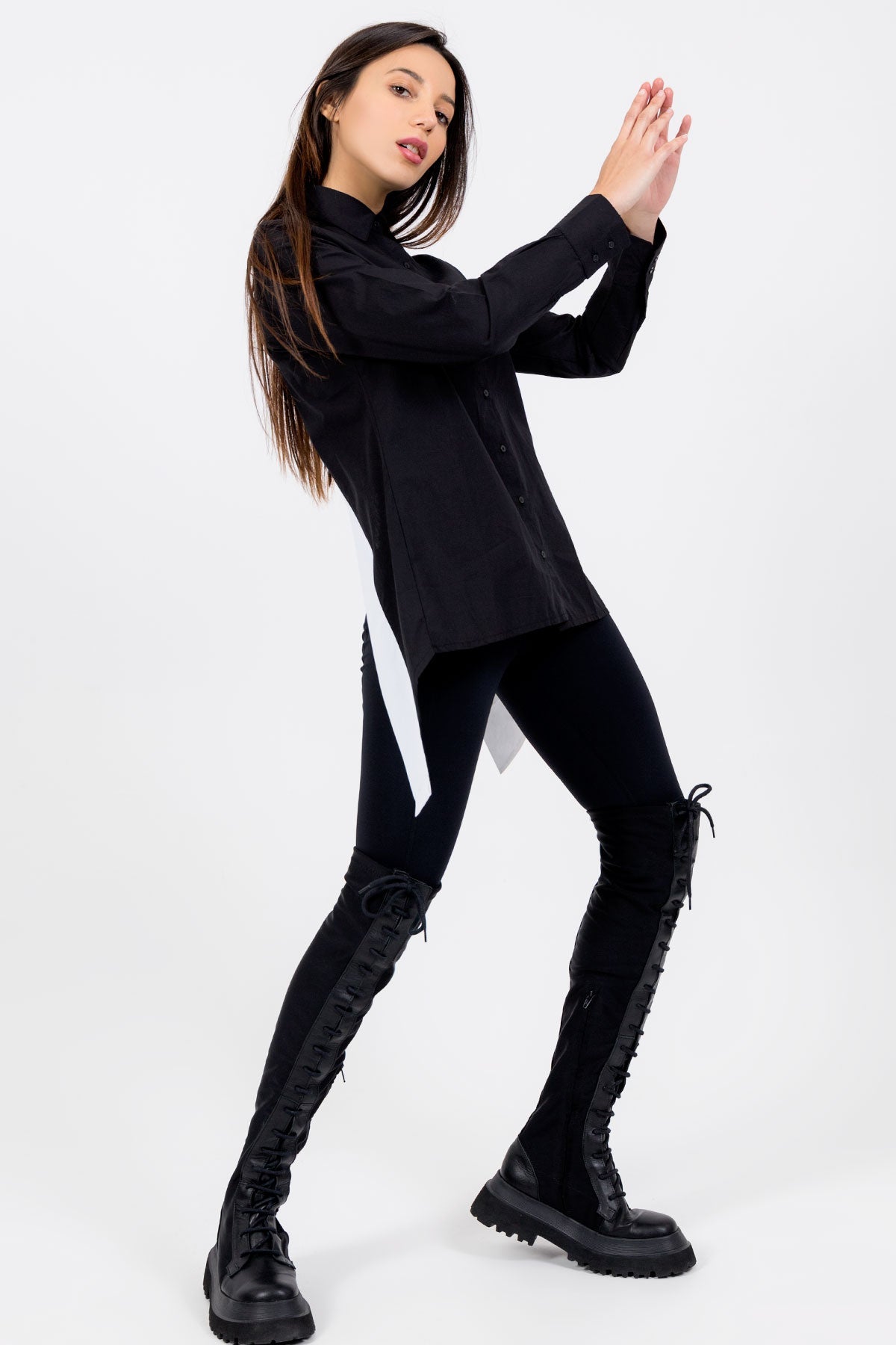 Siyah Beyaz Gömlek 3316