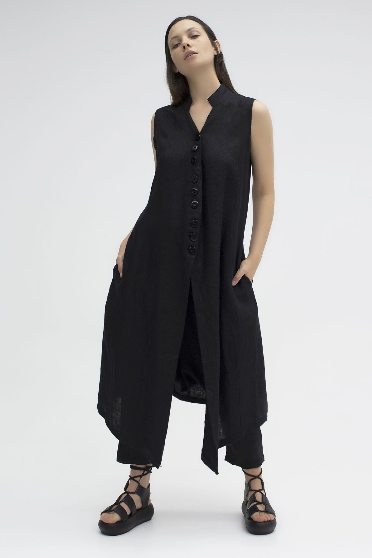 Siyah Uzun Yelek 3335