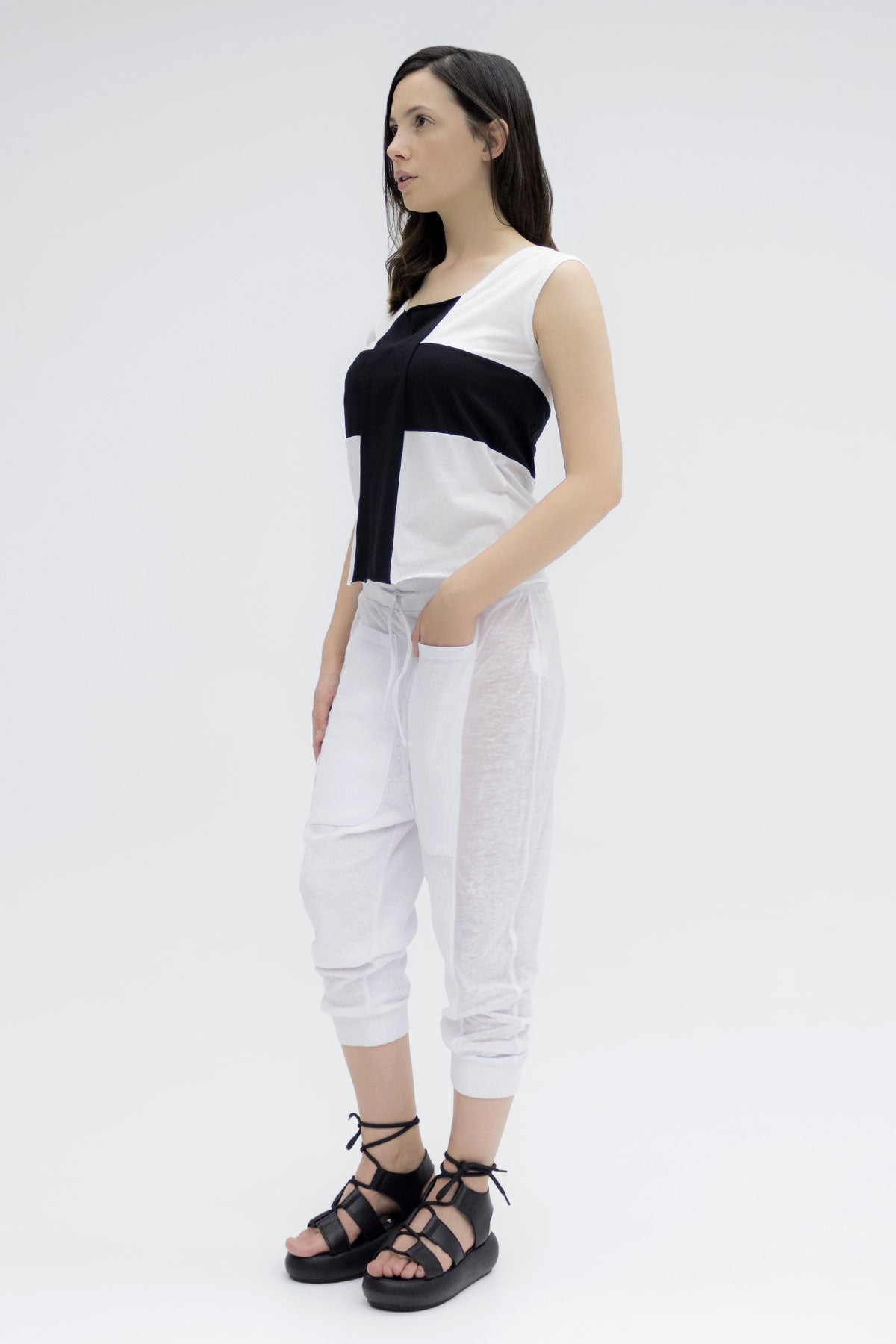 Beyaz Siyah T-shirt 3438