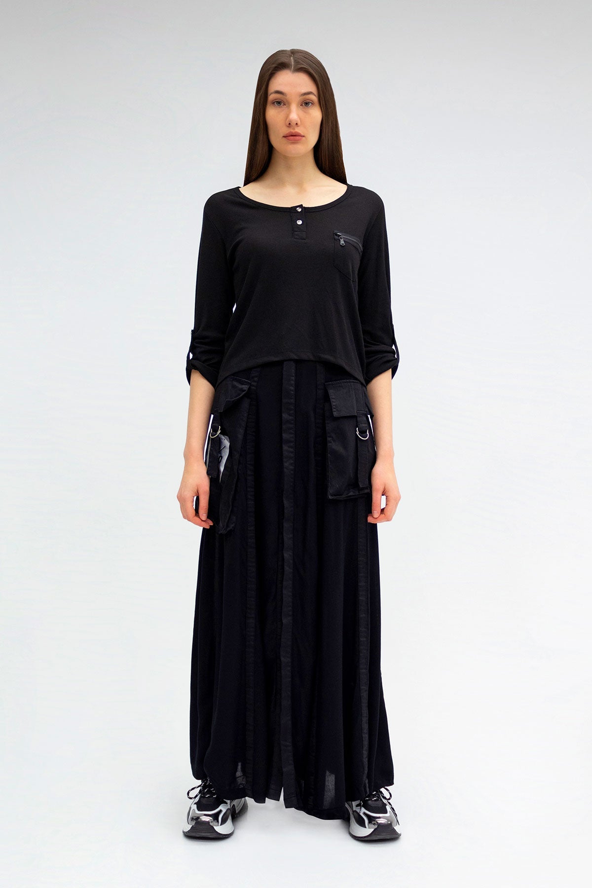 Siyah Uzun T-shirt 5070