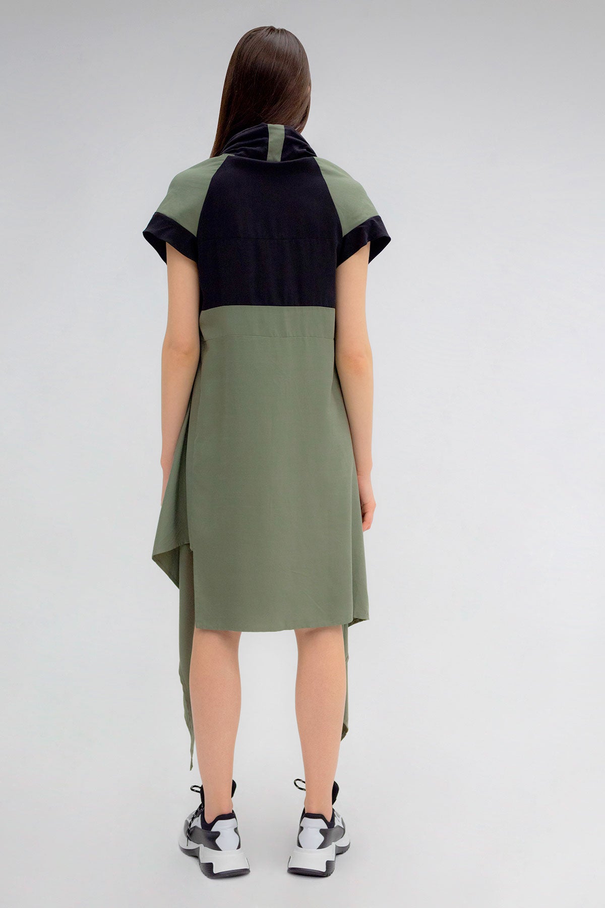 Haki Siyah Elbise 5197