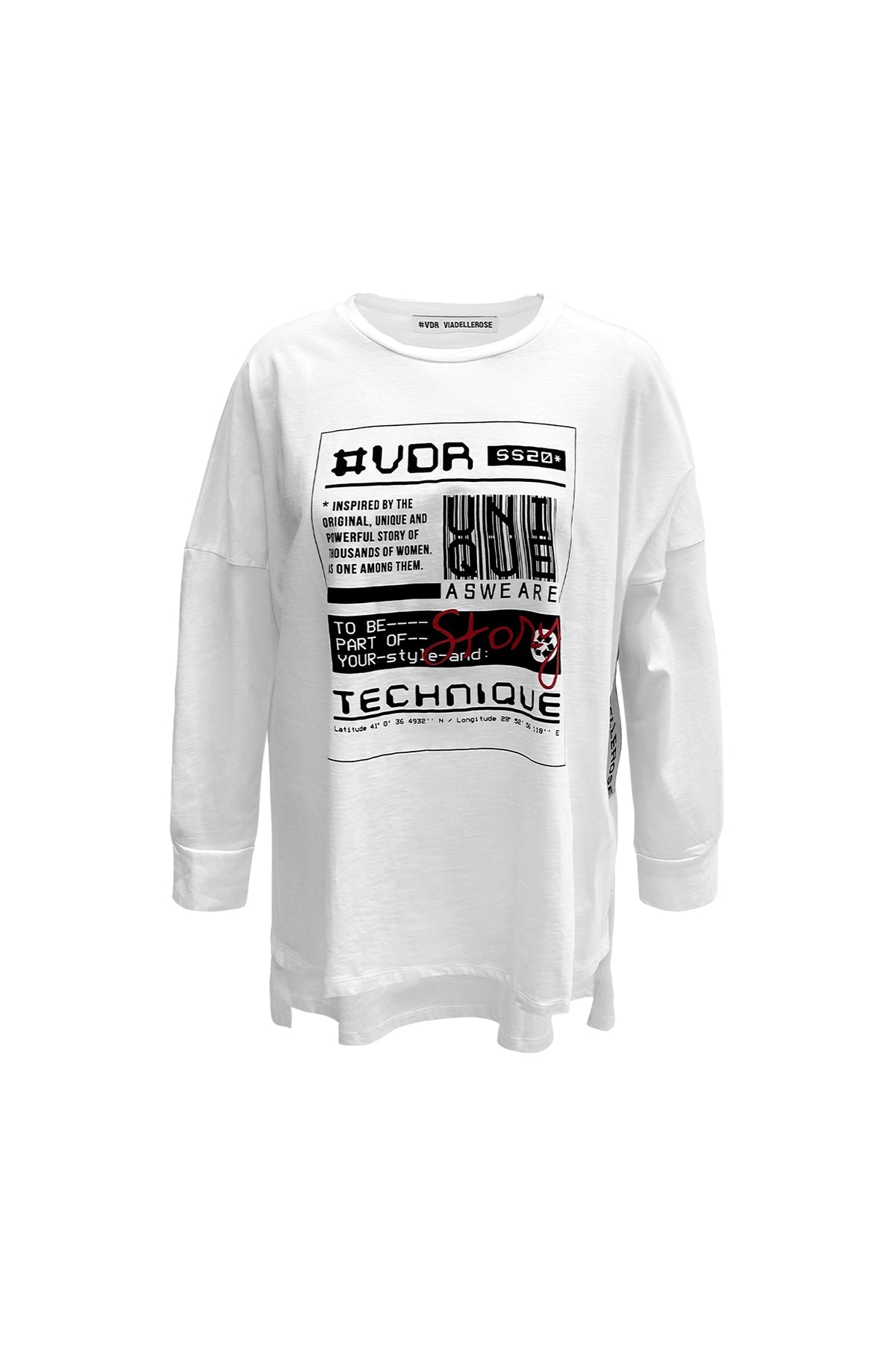 Beyaz  Uzun T-shirt 7169