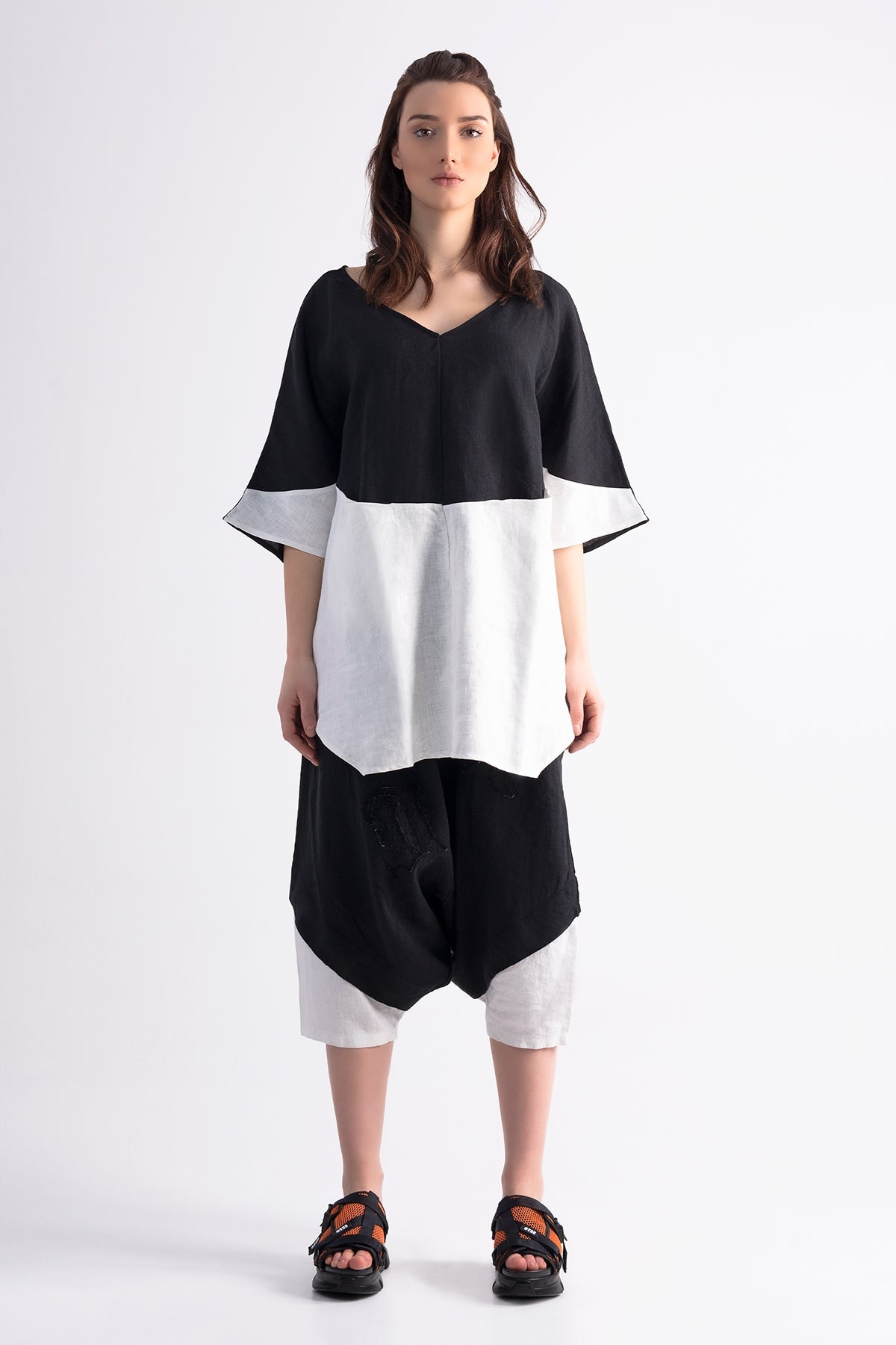 Siyah Beyaz Bluz 7228