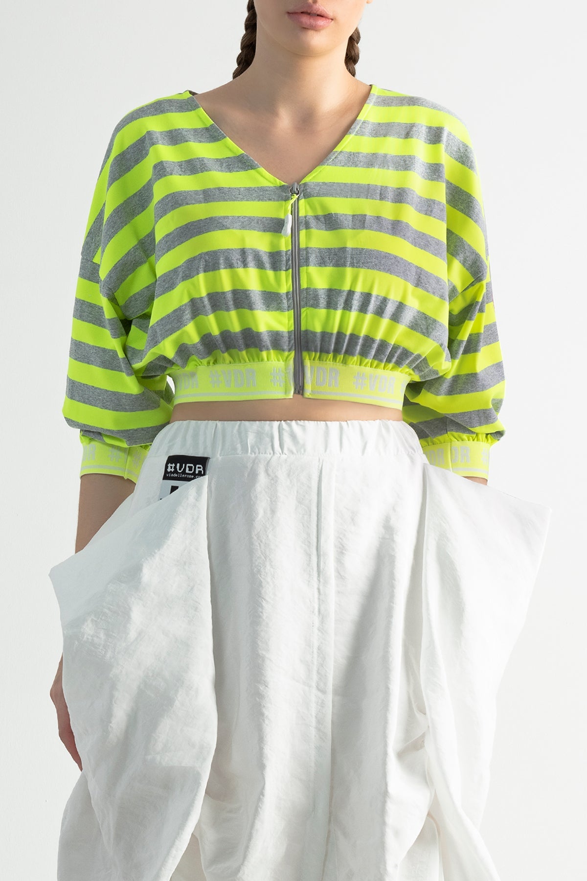 Sari Neon Gri Melanj Ceket 7366