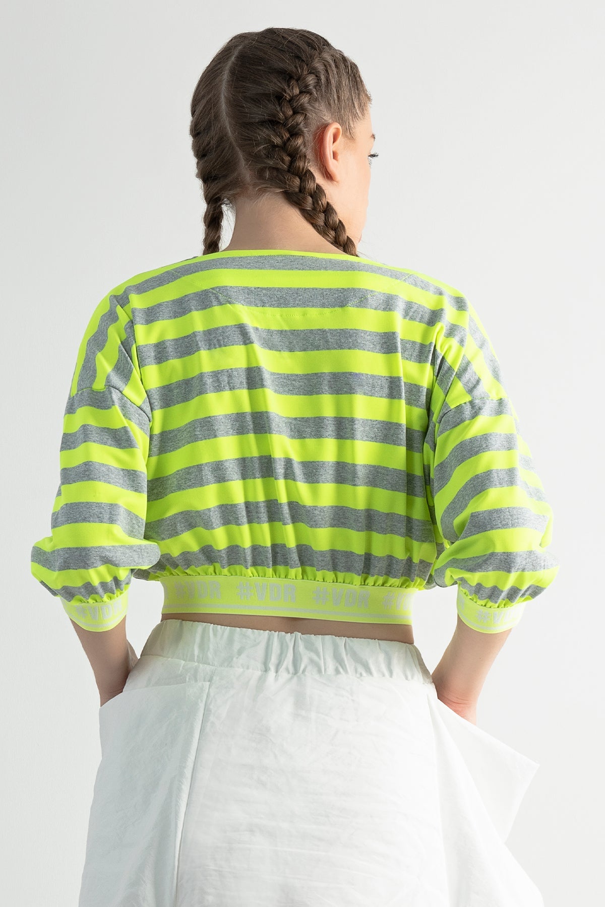 Sari Neon Gri Melanj Ceket 7366