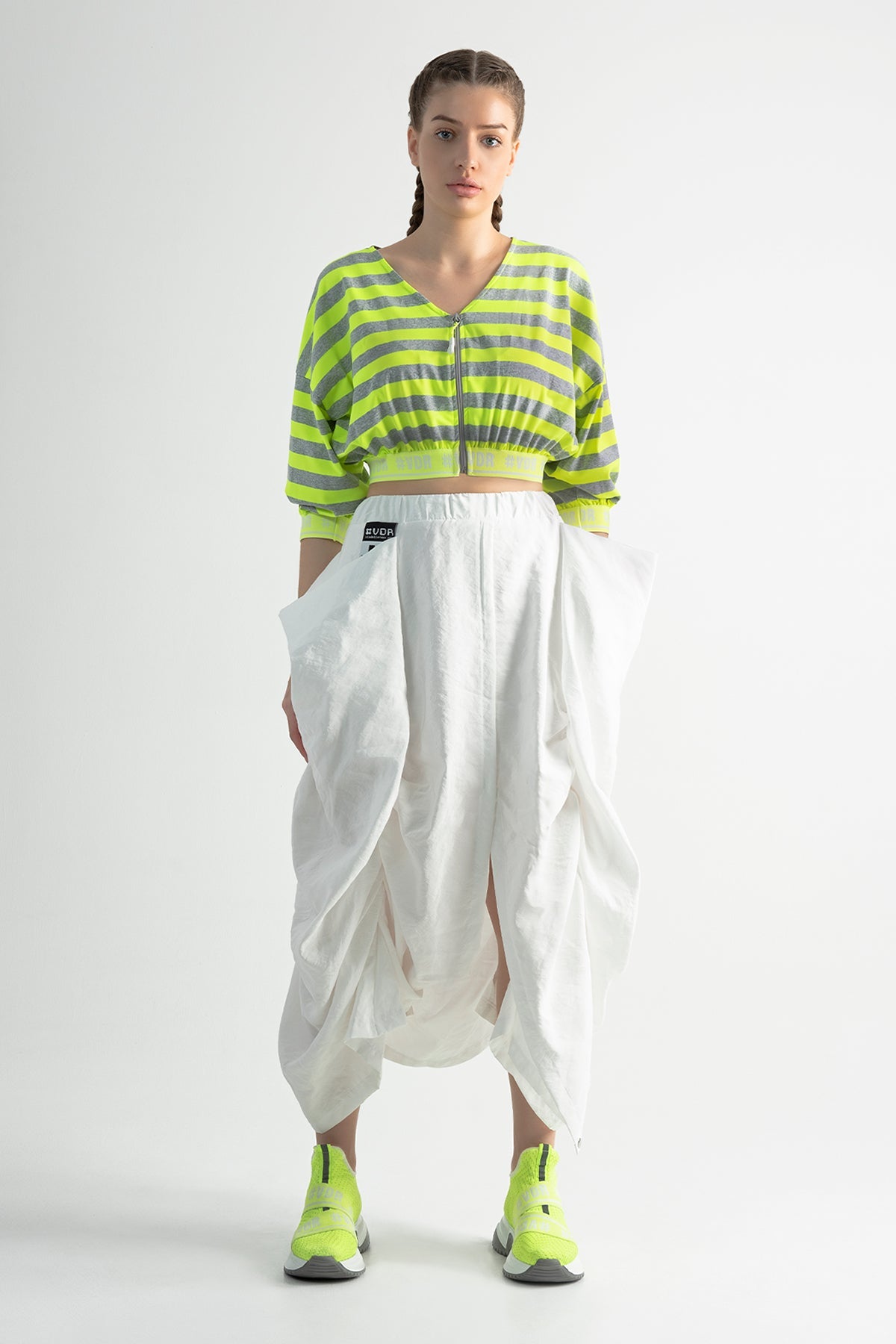 Sari Neon Gri Melanj Ceket 7366