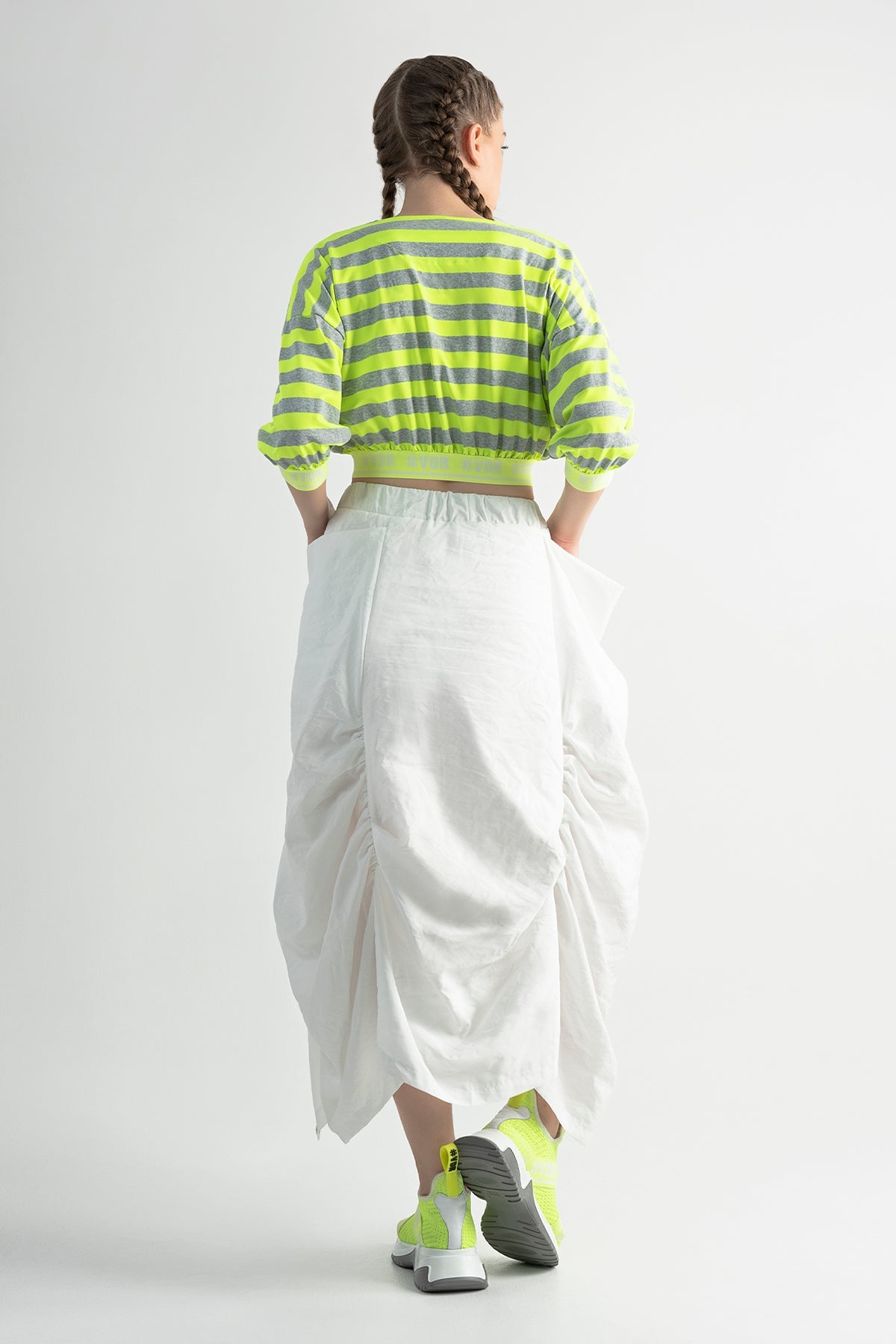 Sari Neon Gri Melanj Ceket 7366