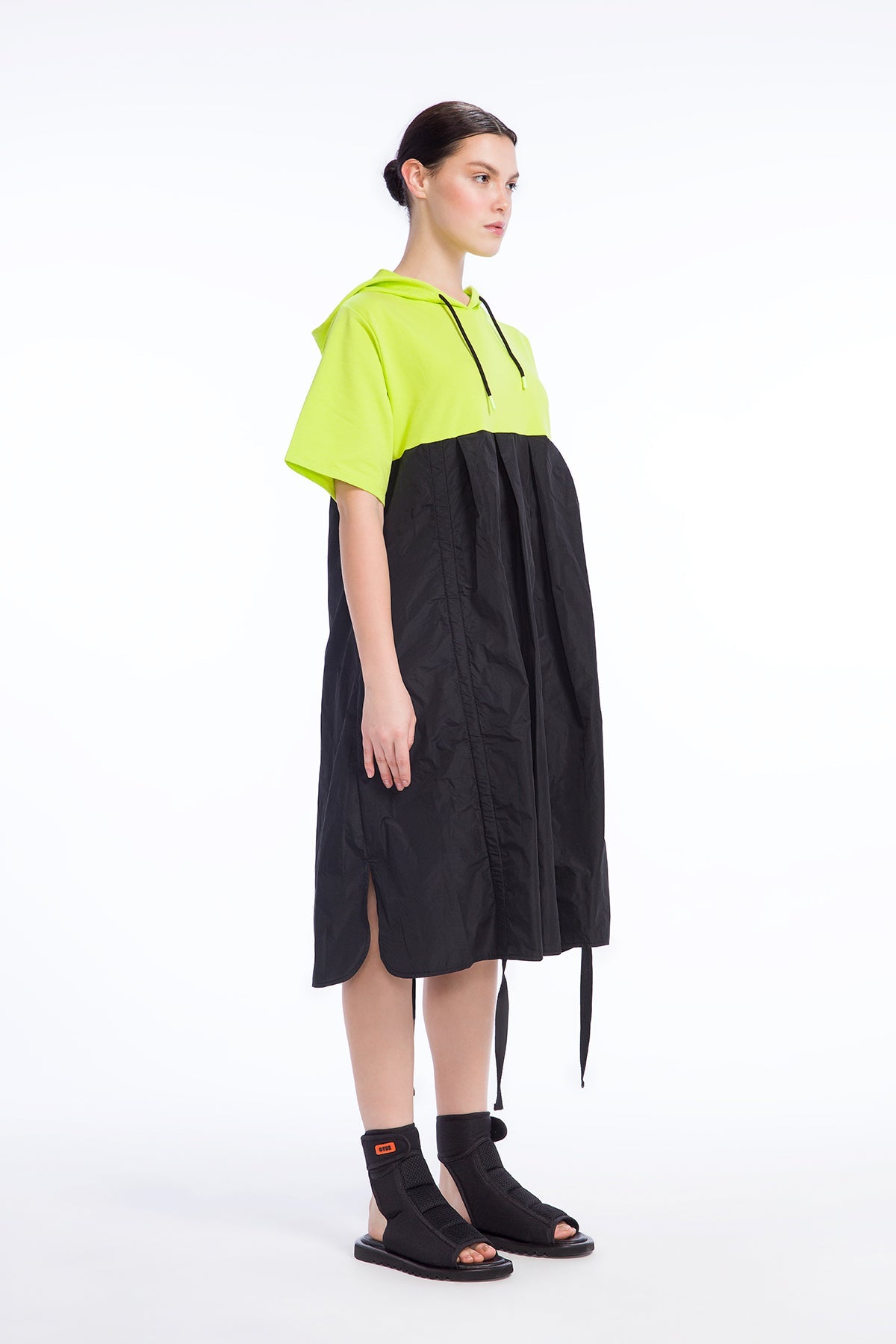 Siyah Sari Neon Elbise 9469