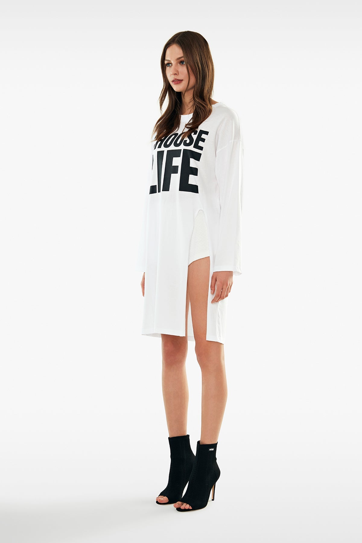 Beyaz Uzun T-shirt 11298