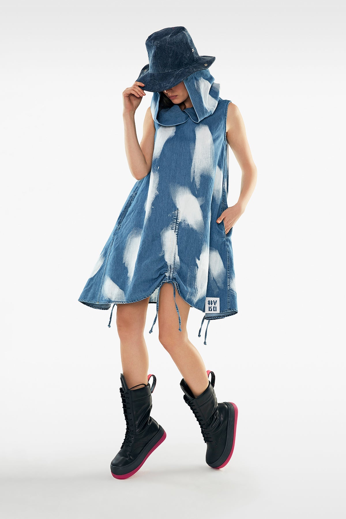 Açik Blu Denim Elbise 11455