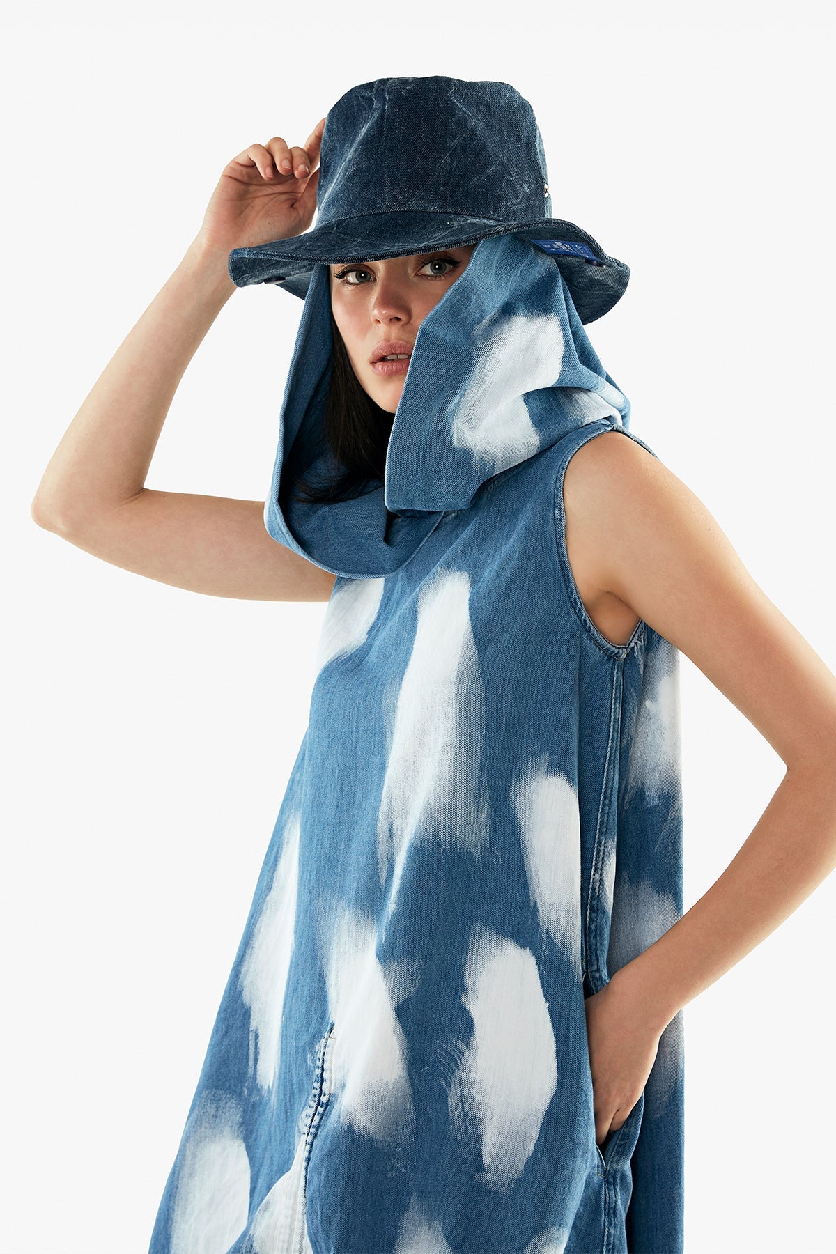 Açik Blu Denim Elbise 11455