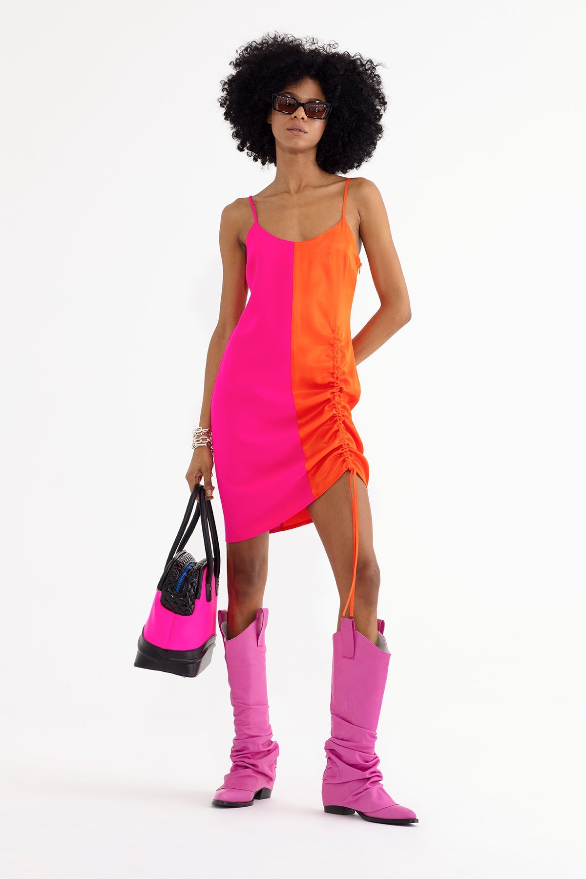 Fusya Turuncu Elbise 13018