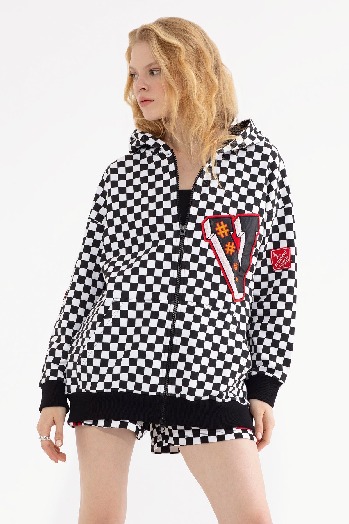 Siyah Beyaz Sweatshirt 13080