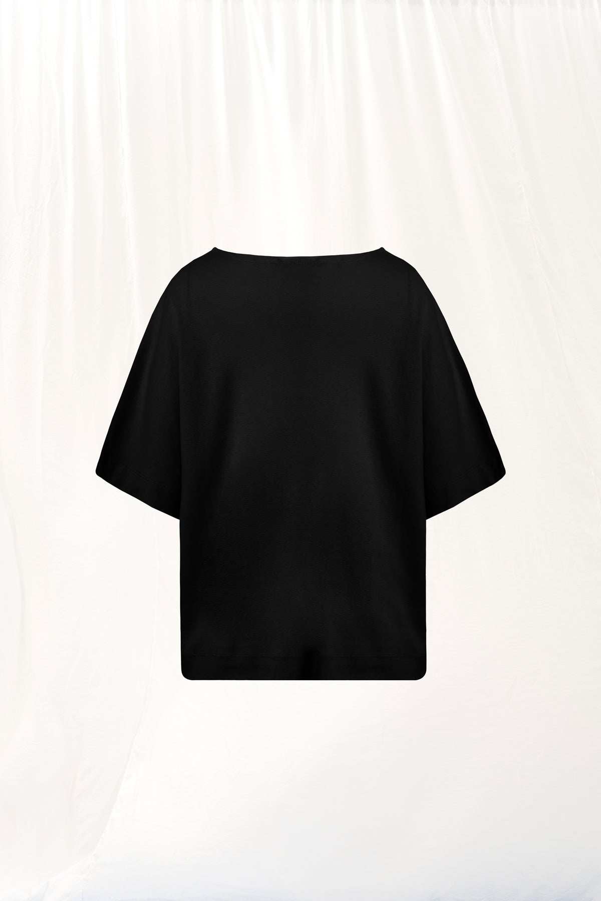 Siyah V-Yakali Interlok T-shirt 17003