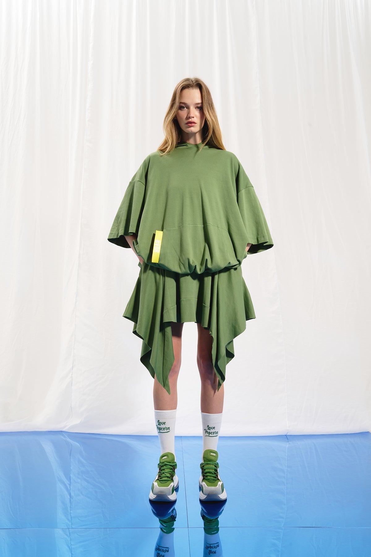 Zeytin Yesili Kisa Kollu Sweatshirt 17010