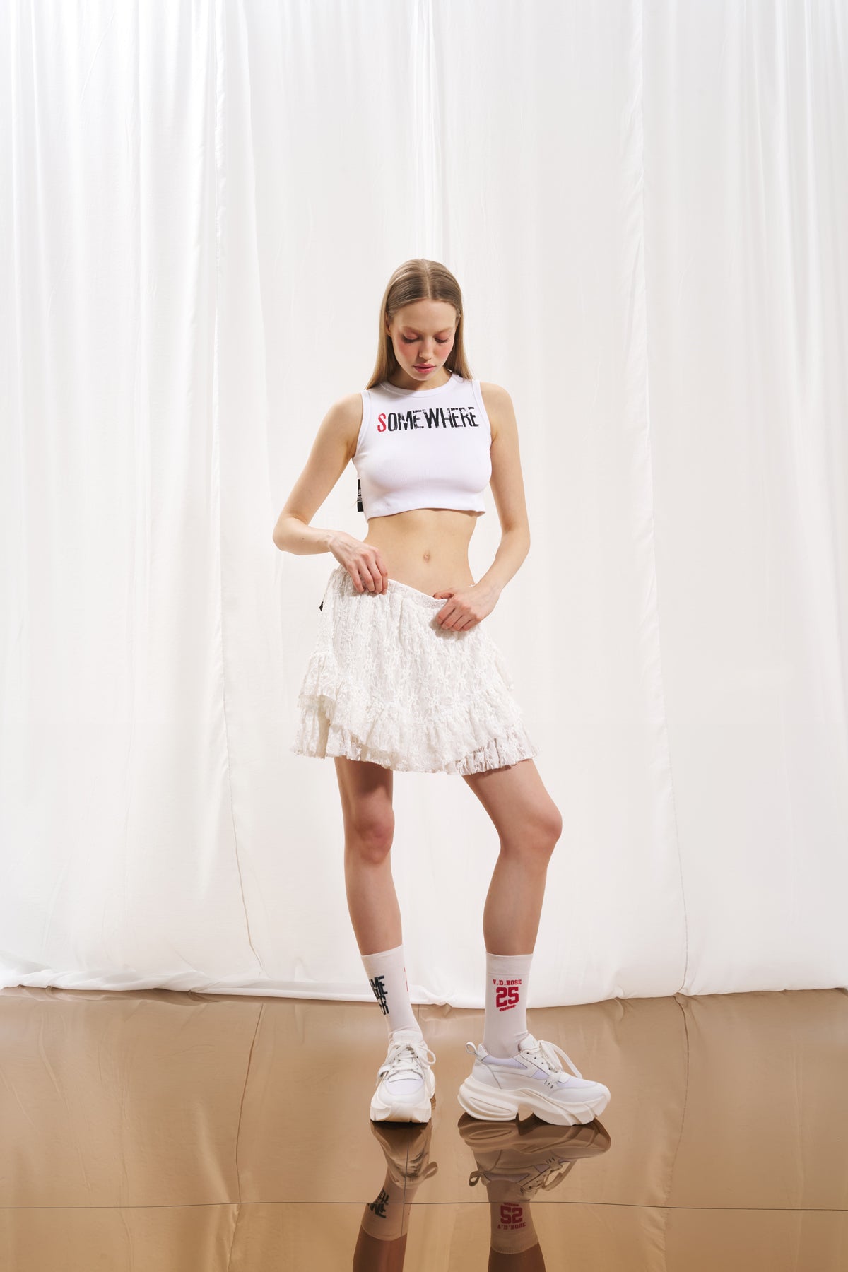 Beyaz Fitilli Crop Atlet 17013